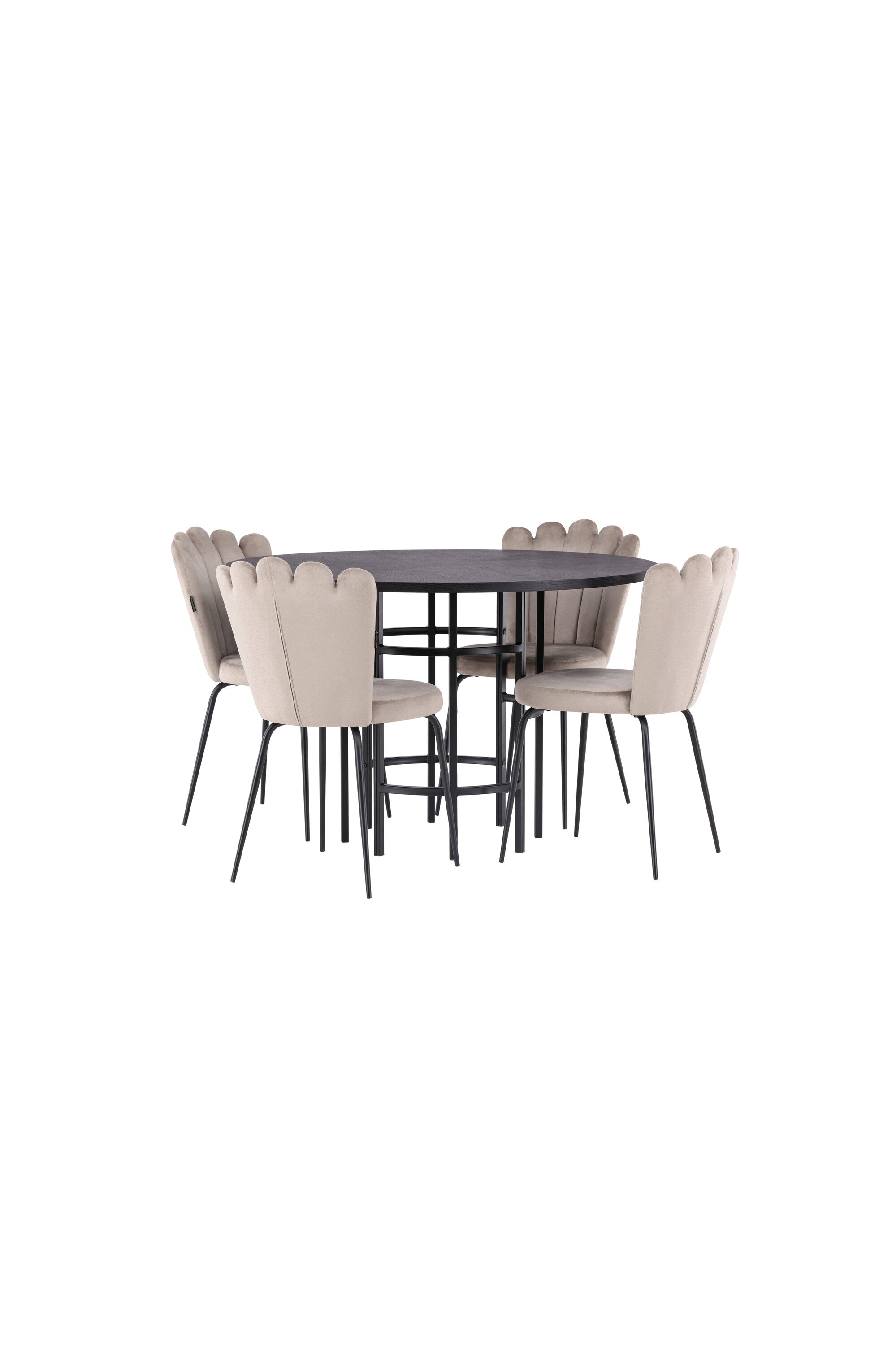 Esszimmerset Copenhagen + Limhamn Light ⌀115cm/4St. in Schwarz / Beige präsentiert im Onlineshop von KAQTU Design AG. Esszimmerset ist von Venture Home