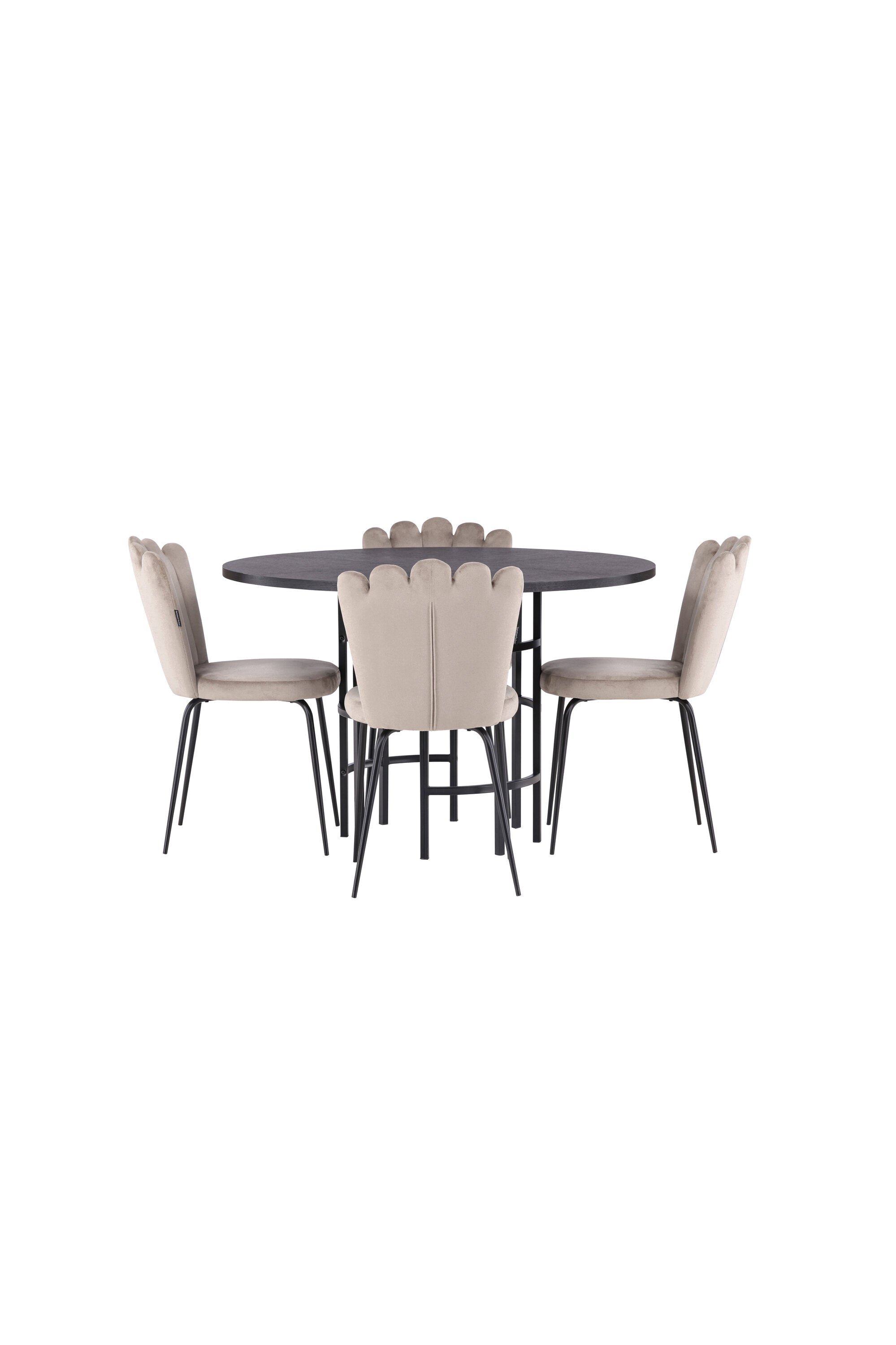 Esszimmerset Copenhagen + Limhamn Light ⌀115cm/4St. in Schwarz / Beige präsentiert im Onlineshop von KAQTU Design AG. Esszimmerset ist von Venture Home