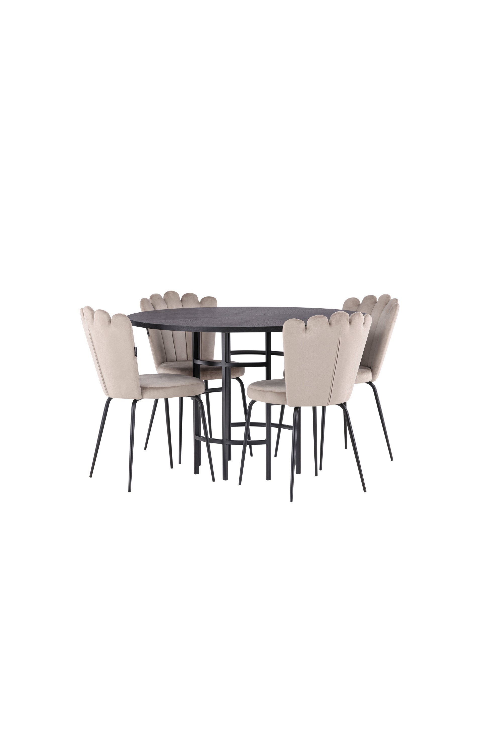 Esszimmerset Copenhagen + Limhamn Light ⌀115cm/4St. in Schwarz / Beige präsentiert im Onlineshop von KAQTU Design AG. Esszimmerset ist von Venture Home