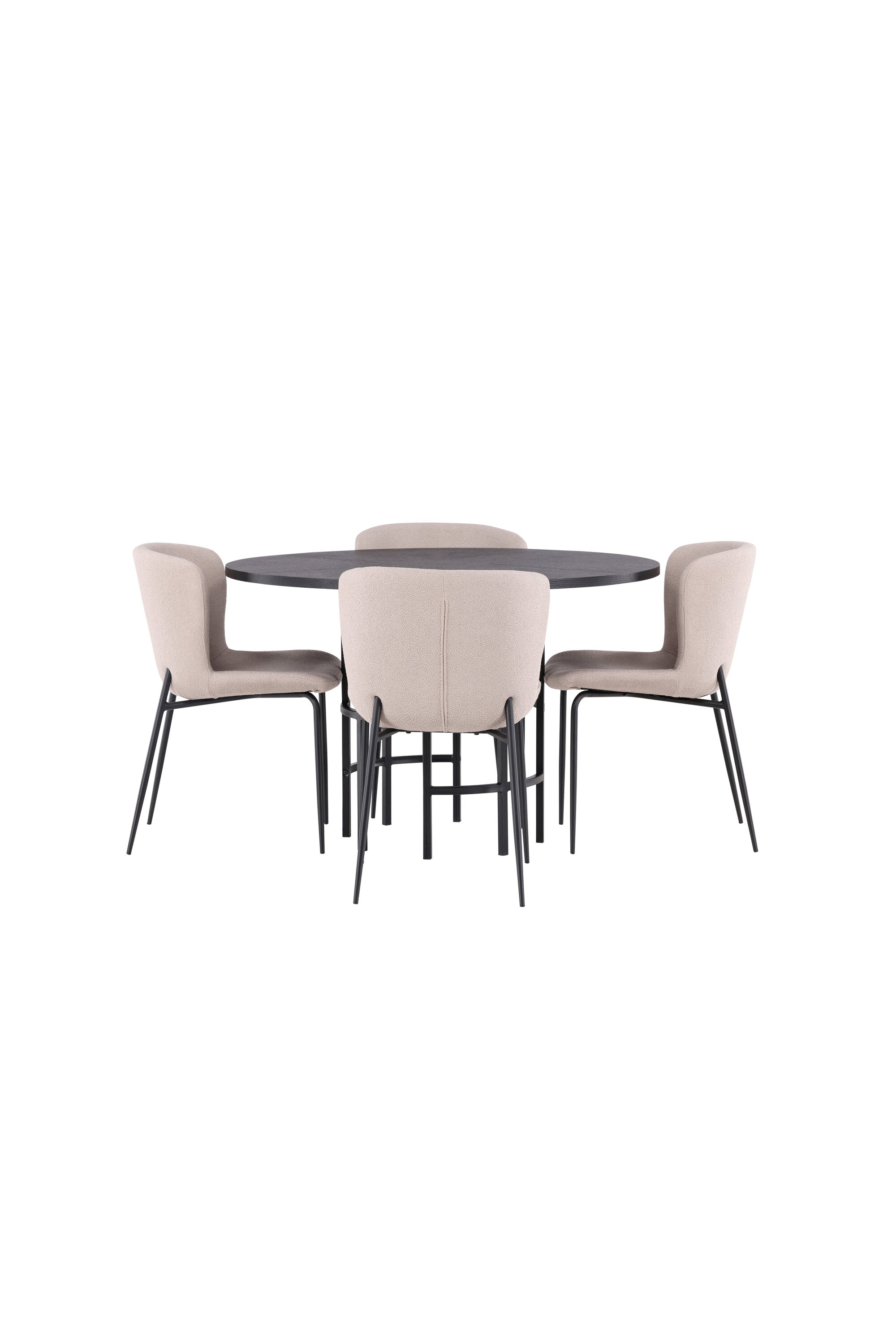 Esszimmerset Copenhagen + Modesto ⌀115cm/4St. in Beige / Schwarz präsentiert im Onlineshop von KAQTU Design AG. Esszimmerset ist von Venture Home