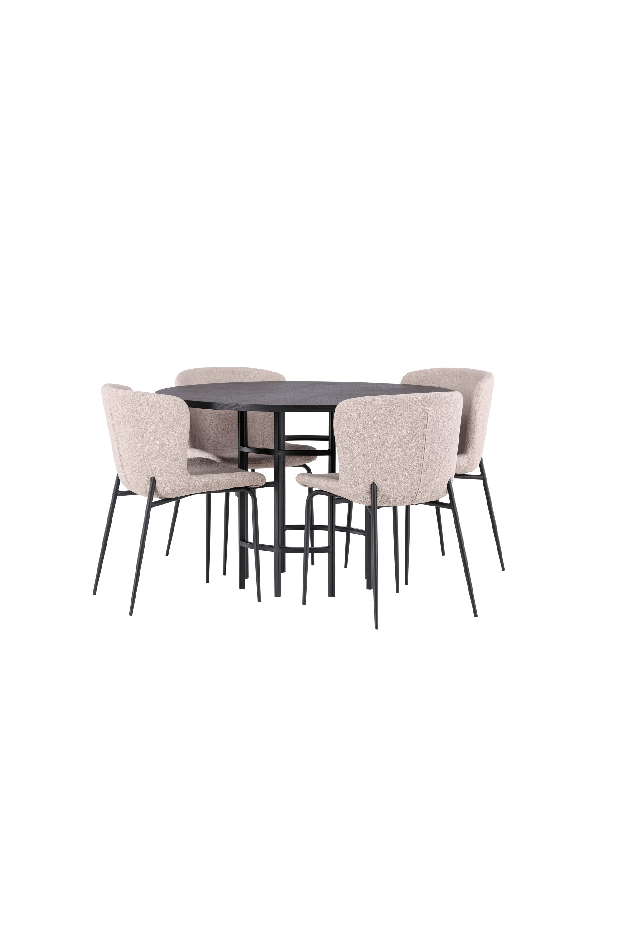 Esszimmerset Copenhagen + Modesto ⌀115cm/4St. in Beige / Schwarz präsentiert im Onlineshop von KAQTU Design AG. Esszimmerset ist von Venture Home