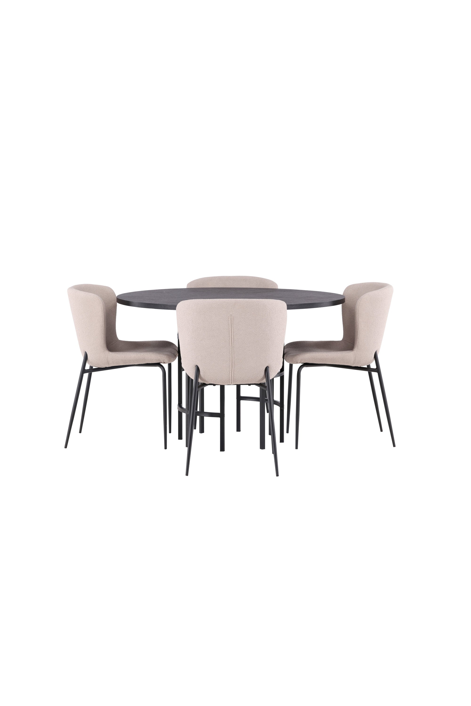 Esszimmerset Copenhagen + Modesto ⌀115cm/4St. in Beige / Schwarz präsentiert im Onlineshop von KAQTU Design AG. Esszimmerset ist von Venture Home