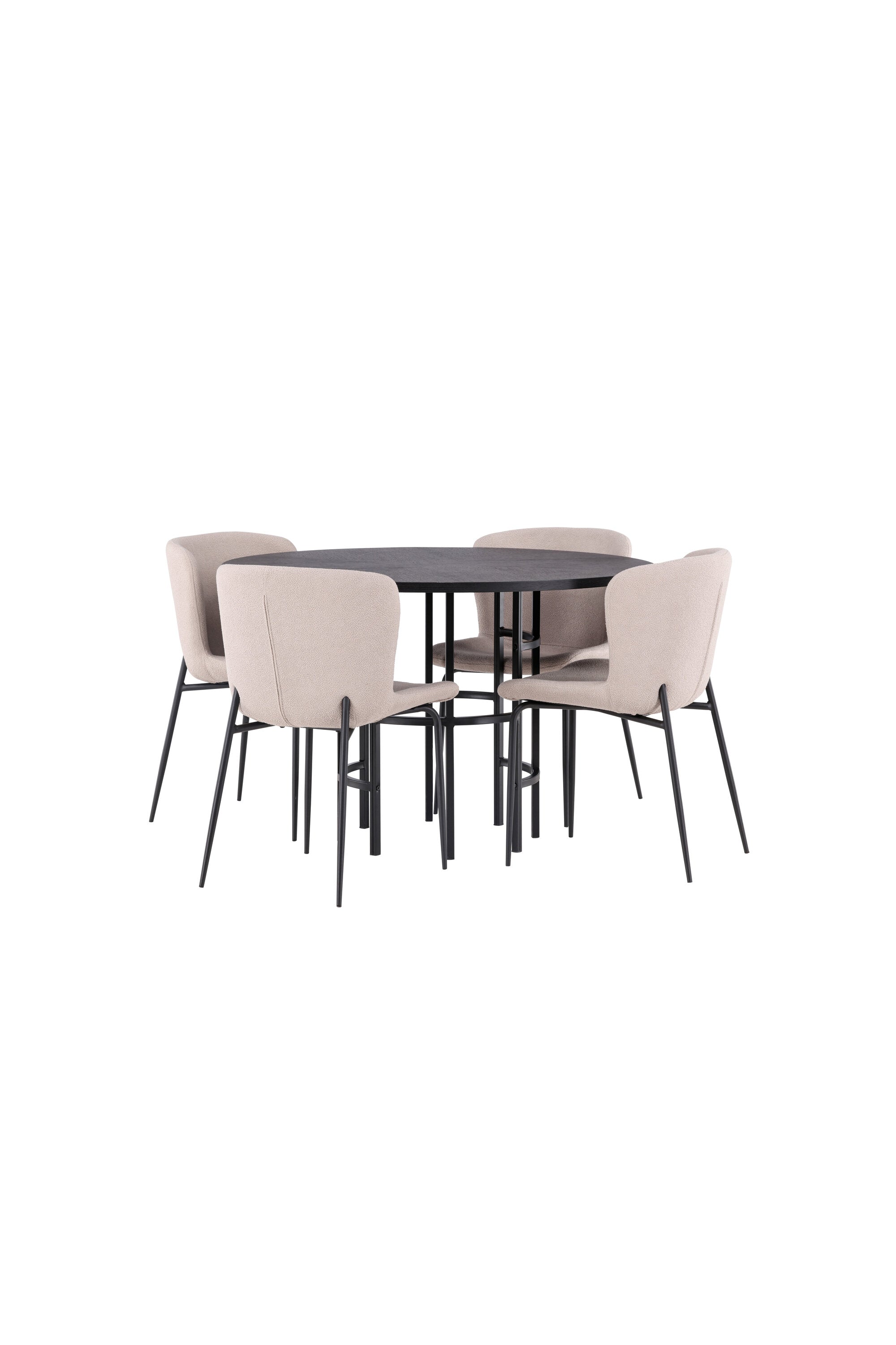 Esszimmerset Copenhagen + Modesto ⌀115cm/4St. in Beige / Schwarz präsentiert im Onlineshop von KAQTU Design AG. Esszimmerset ist von Venture Home