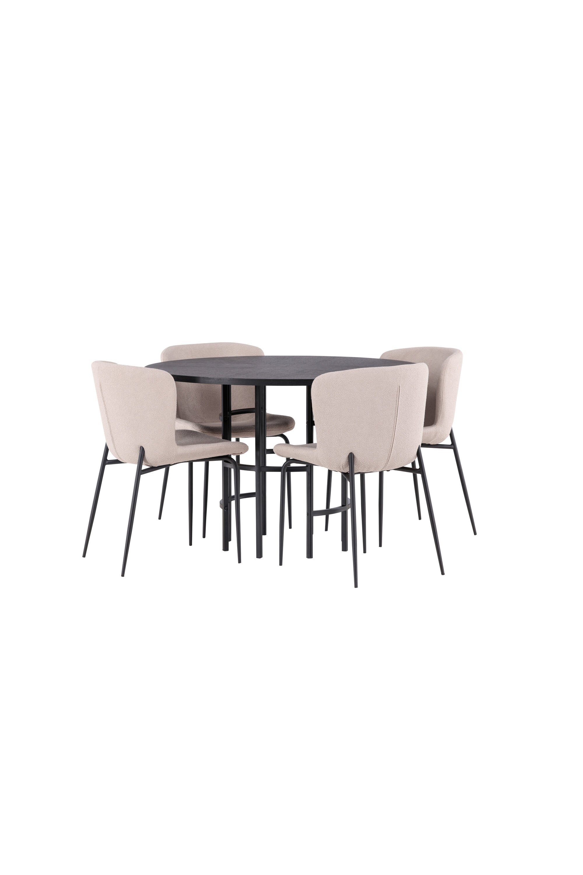 Esszimmerset Copenhagen + Modesto ⌀115cm/4St. in Beige / Schwarz präsentiert im Onlineshop von KAQTU Design AG. Esszimmerset ist von Venture Home