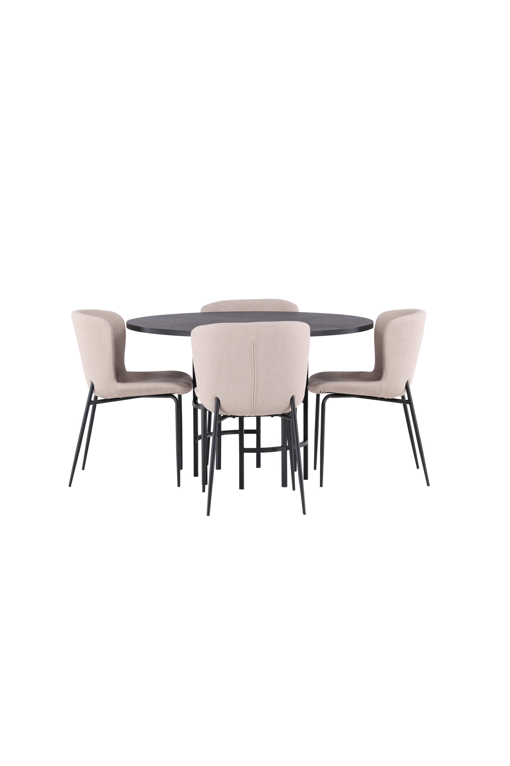 Esszimmerset Copenhagen + Modesto ⌀115cm/4St. in Beige / Schwarz präsentiert im Onlineshop von KAQTU Design AG. Esszimmerset ist von Venture Home