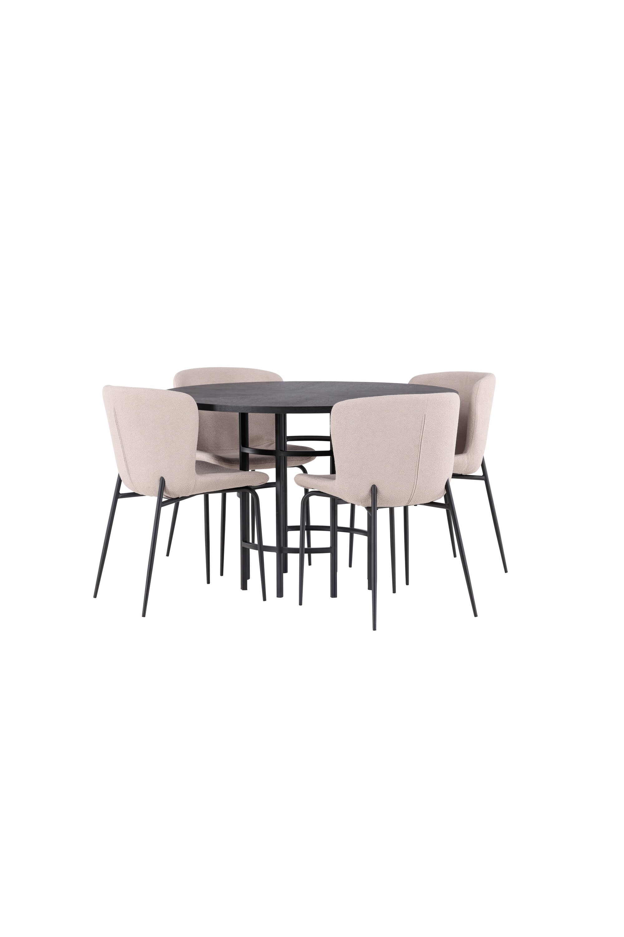 Esszimmerset Copenhagen + Modesto ⌀115cm/4St. in Beige / Schwarz präsentiert im Onlineshop von KAQTU Design AG. Esszimmerset ist von Venture Home