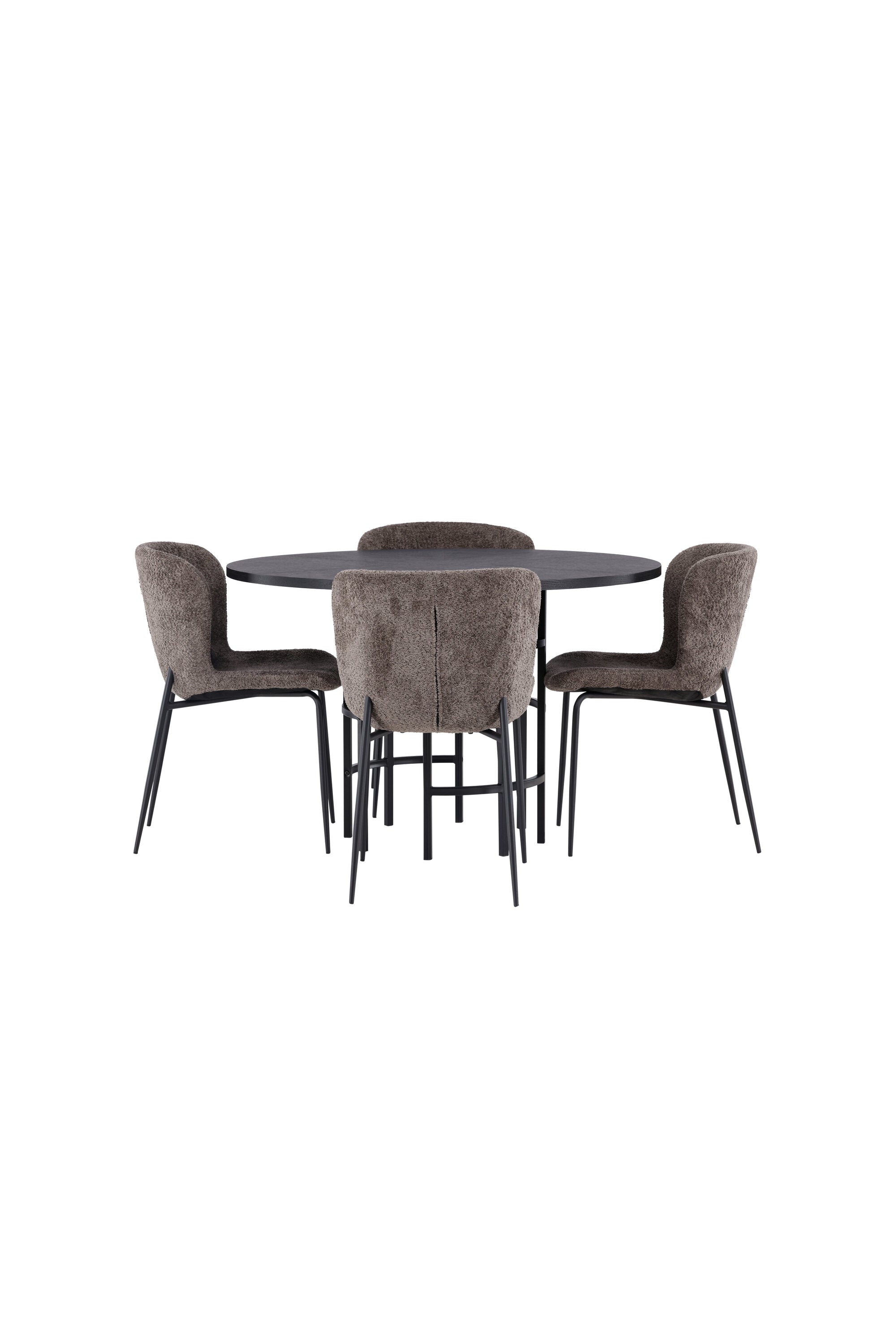 Esszimmerset Copenhagen + Modesto ⌀115cm/4St. in Dunkelbraun / Schwarz präsentiert im Onlineshop von KAQTU Design AG. Esszimmerset ist von Venture Home