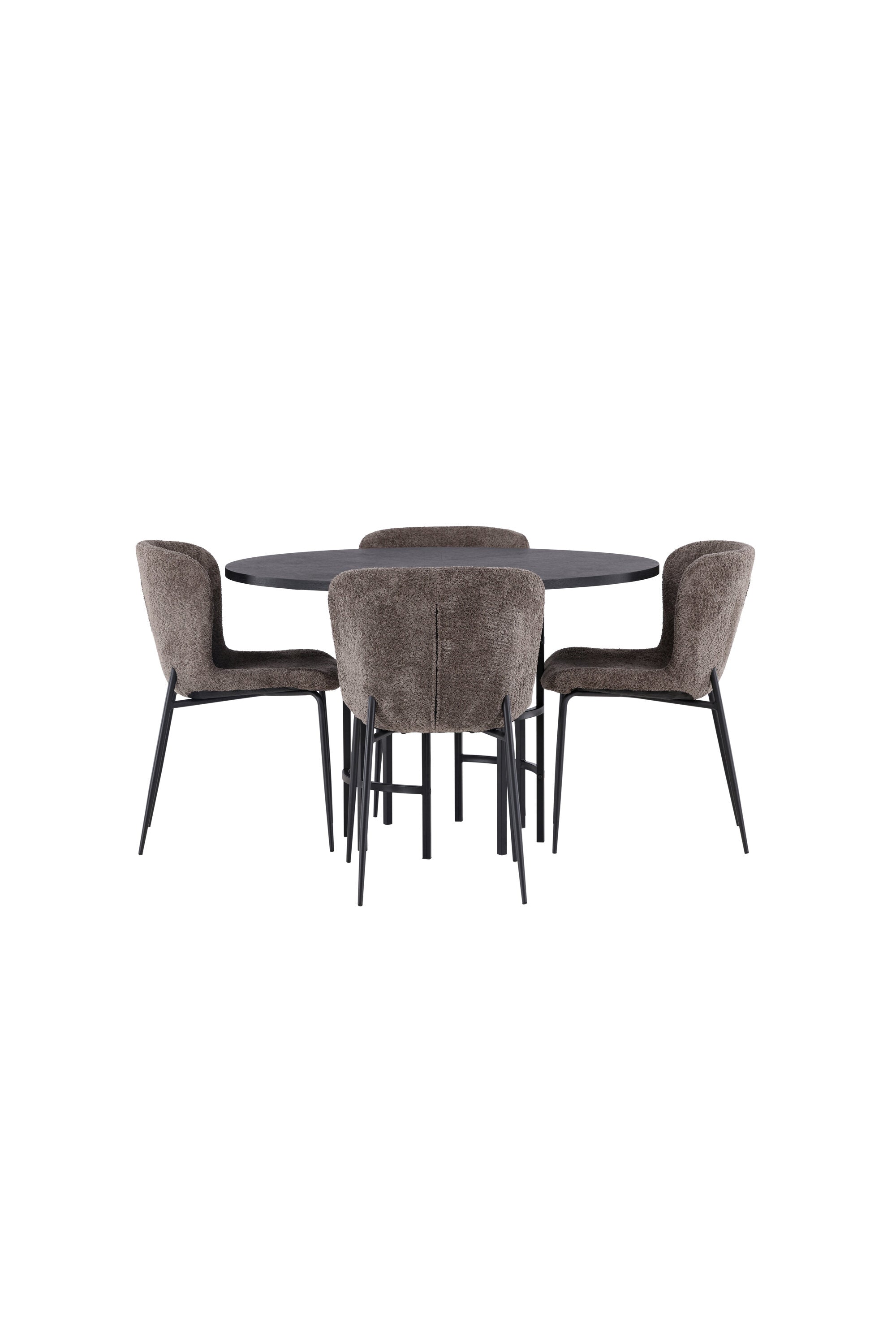 Esszimmerset Copenhagen + Modesto ⌀115cm/4St. in Dunkelbraun / Schwarz präsentiert im Onlineshop von KAQTU Design AG. Esszimmerset ist von Venture Home