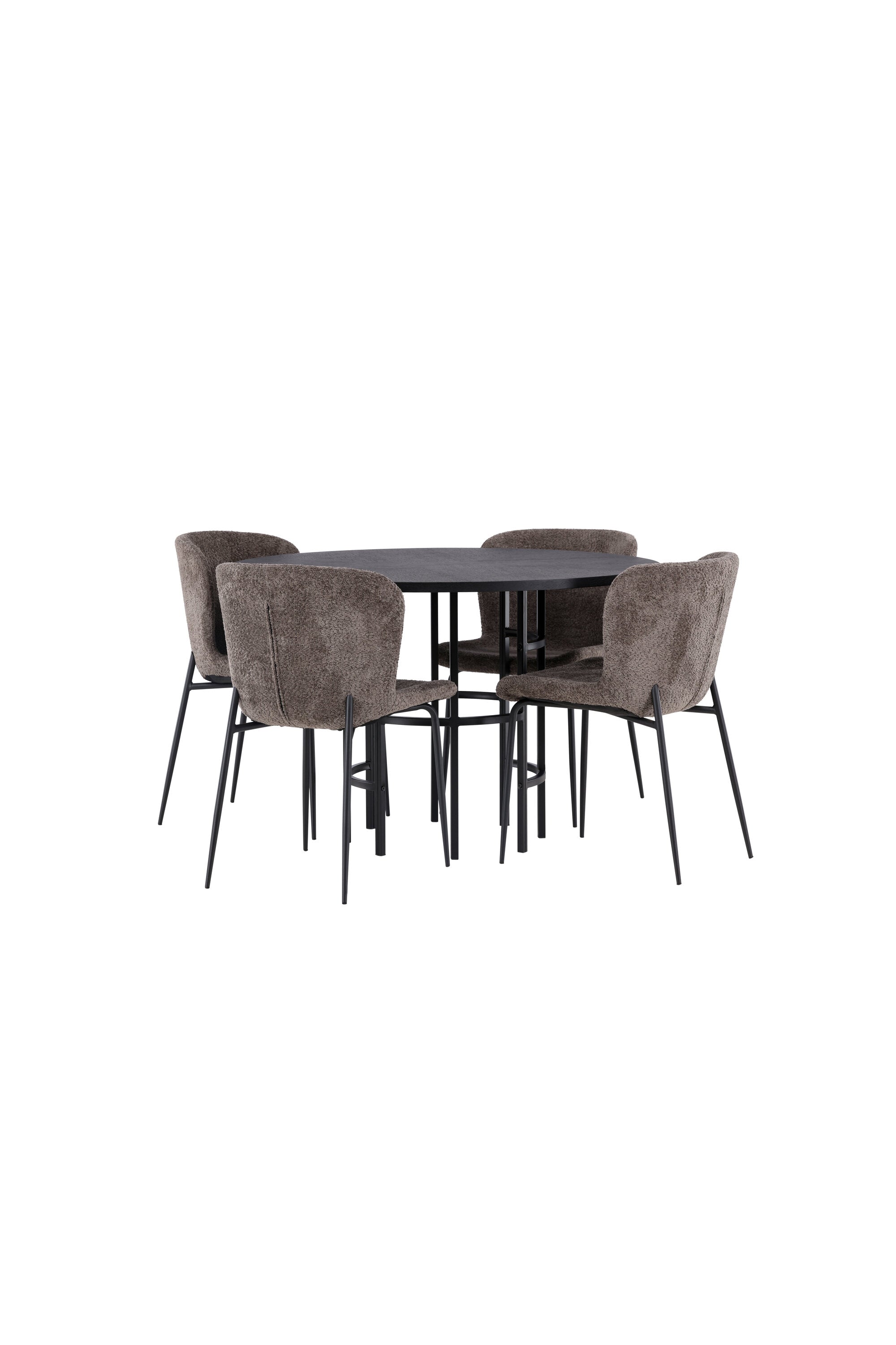 Esszimmerset Copenhagen + Modesto ⌀115cm/4St. in Dunkelbraun / Schwarz präsentiert im Onlineshop von KAQTU Design AG. Esszimmerset ist von Venture Home