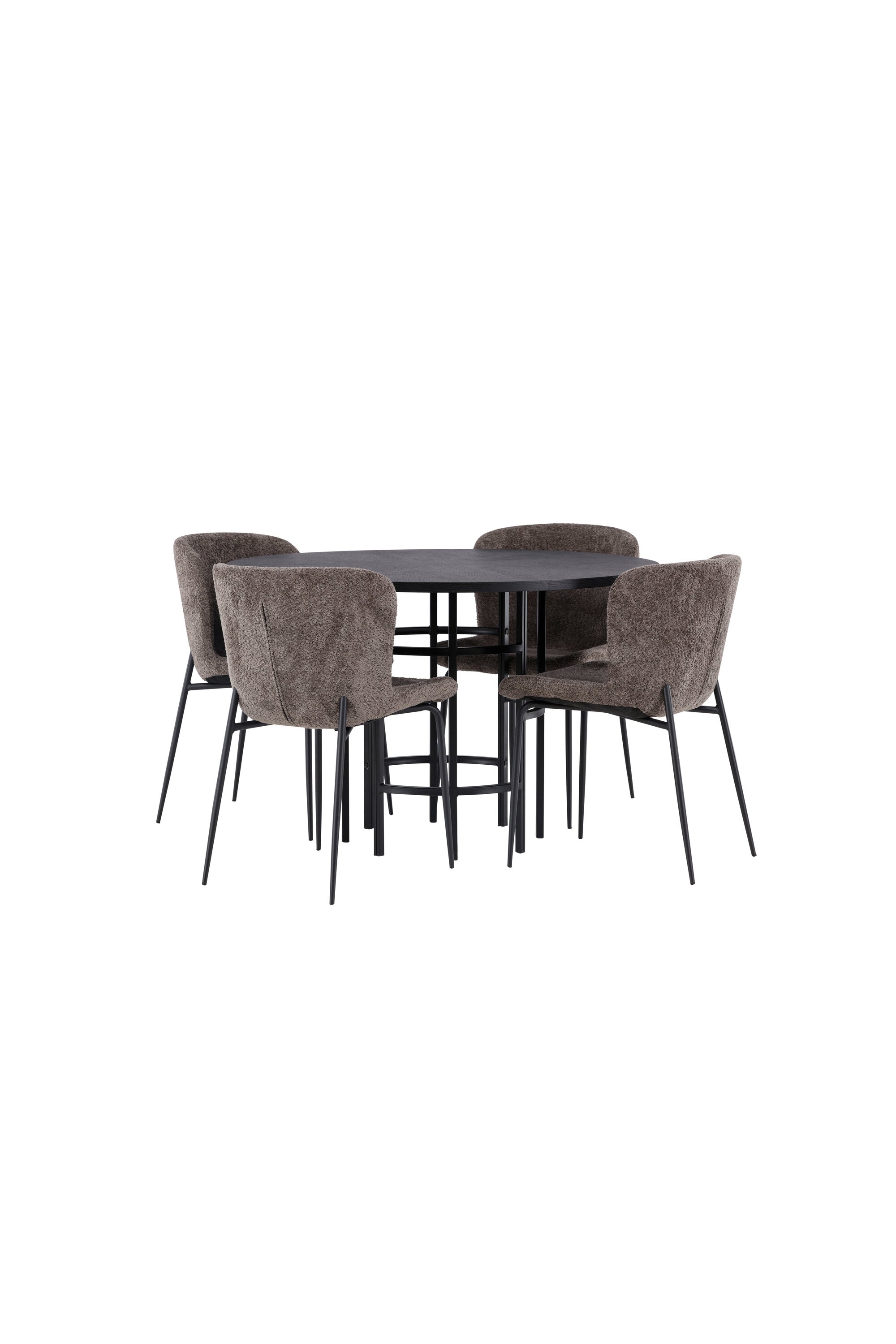 Esszimmerset Copenhagen + Modesto ⌀115cm/4St. in Dunkelbraun / Schwarz präsentiert im Onlineshop von KAQTU Design AG. Esszimmerset ist von Venture Home