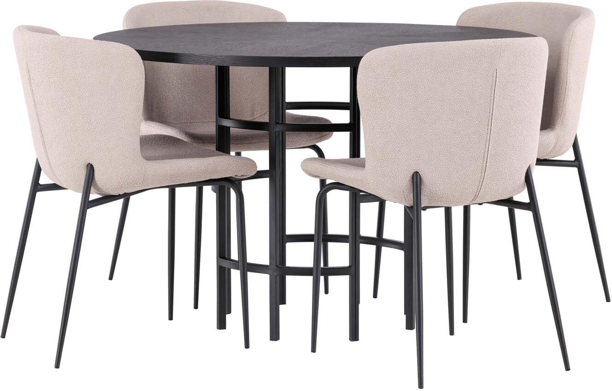 Esszimmerset Copenhagen + Modesto: Moderner Esstisch mit stilvollen Stühlen, ideal für gemütliche Zusammenkünfte und elegantes Ambiente.