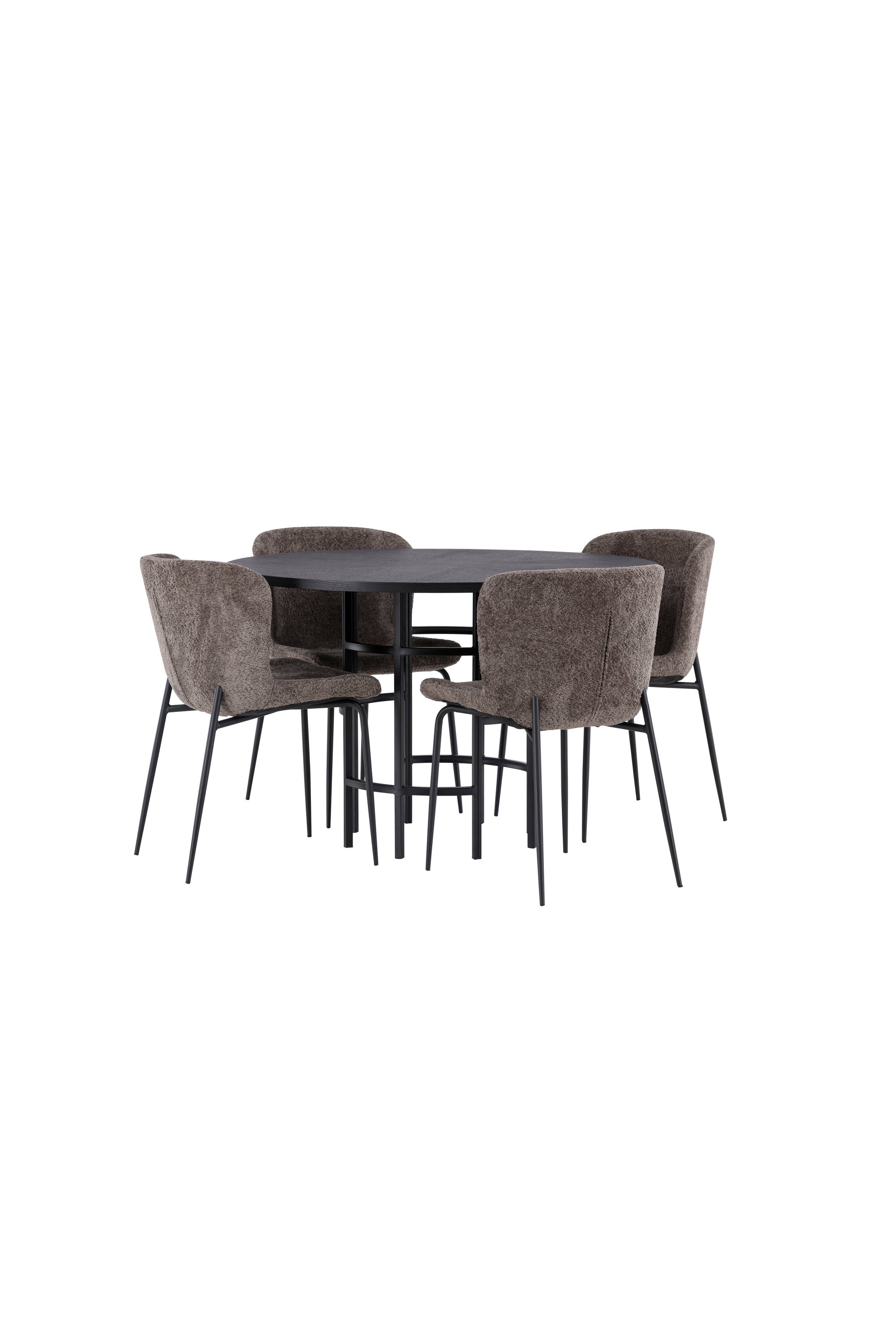 Esszimmerset Copenhagen + Modesto ⌀115cm/4St. in Dunkelbraun / Schwarz präsentiert im Onlineshop von KAQTU Design AG. Esszimmerset ist von Venture Home