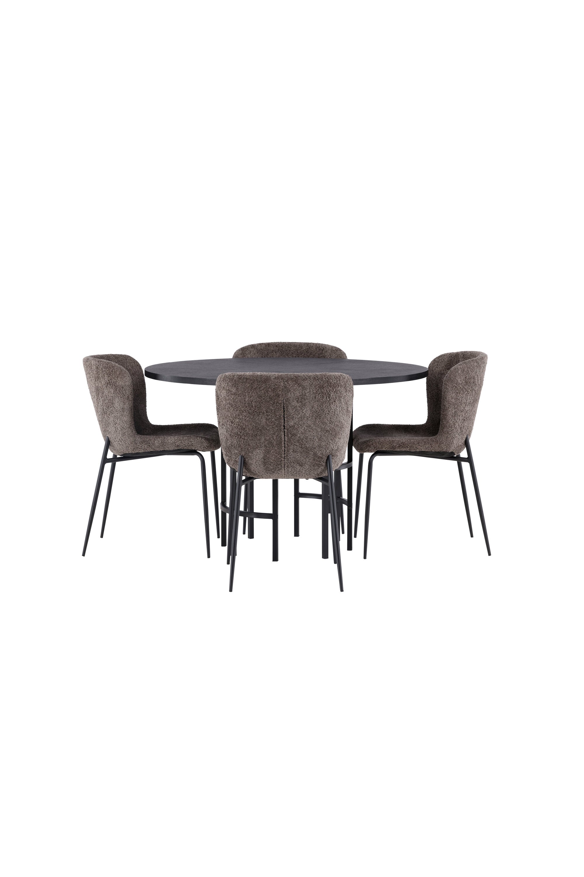 Esszimmerset Copenhagen + Modesto ⌀115cm/4St. in Dunkelbraun / Schwarz präsentiert im Onlineshop von KAQTU Design AG. Esszimmerset ist von Venture Home