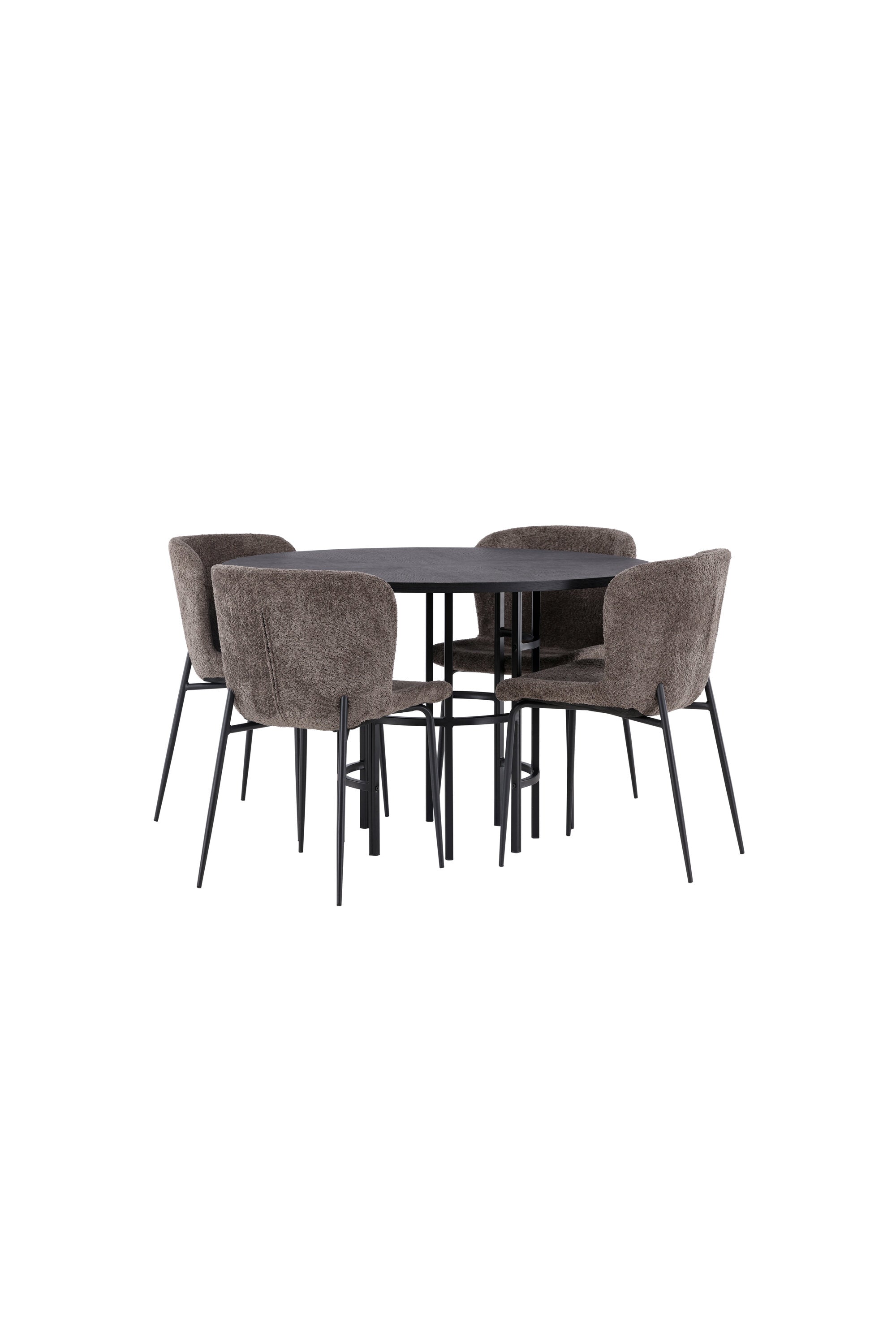 Esszimmerset Copenhagen + Modesto ⌀115cm/4St. in Dunkelbraun / Schwarz präsentiert im Onlineshop von KAQTU Design AG. Esszimmerset ist von Venture Home