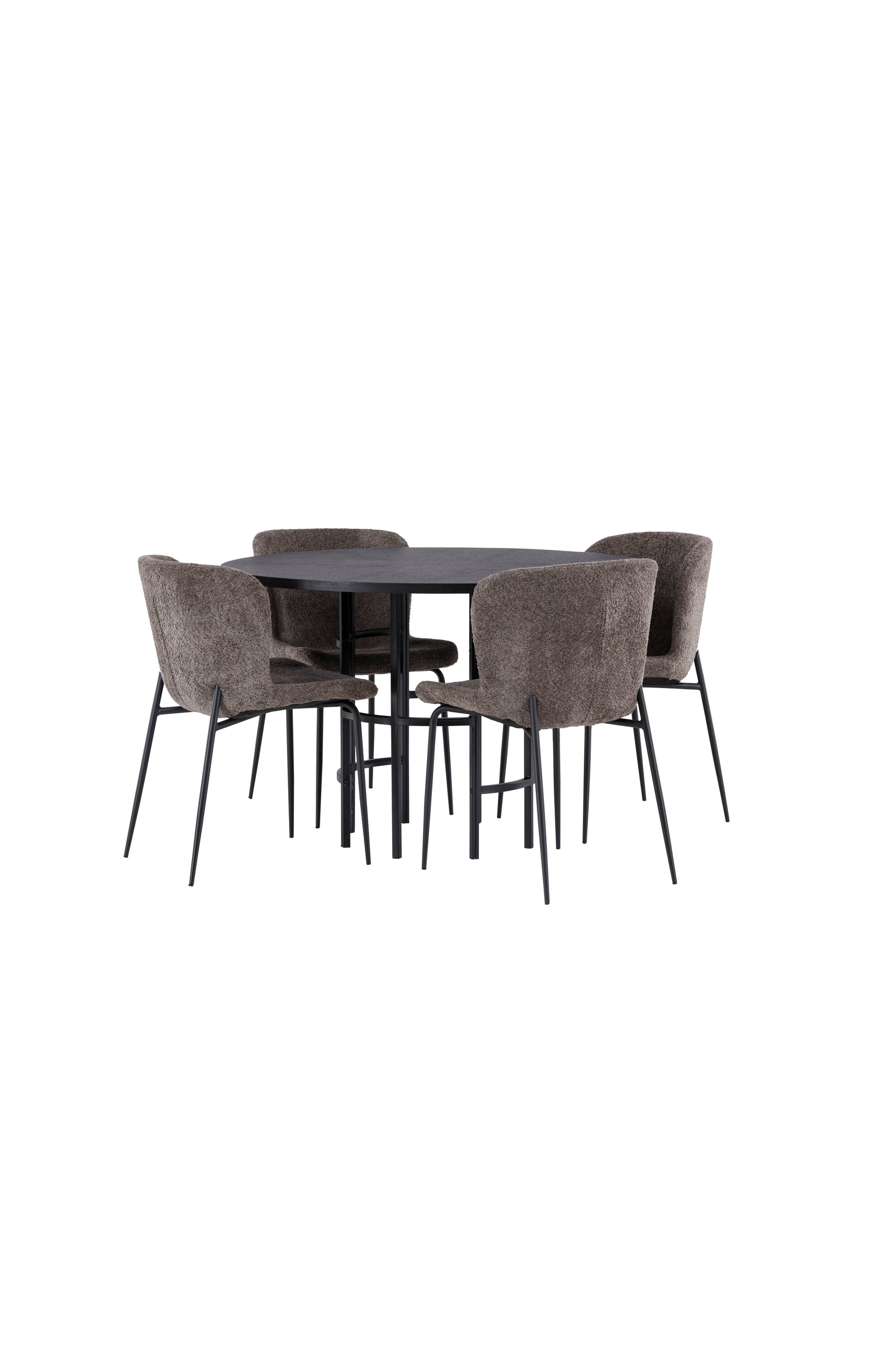 Esszimmerset Copenhagen + Modesto ⌀115cm/4St. in Dunkelbraun / Schwarz präsentiert im Onlineshop von KAQTU Design AG. Esszimmerset ist von Venture Home