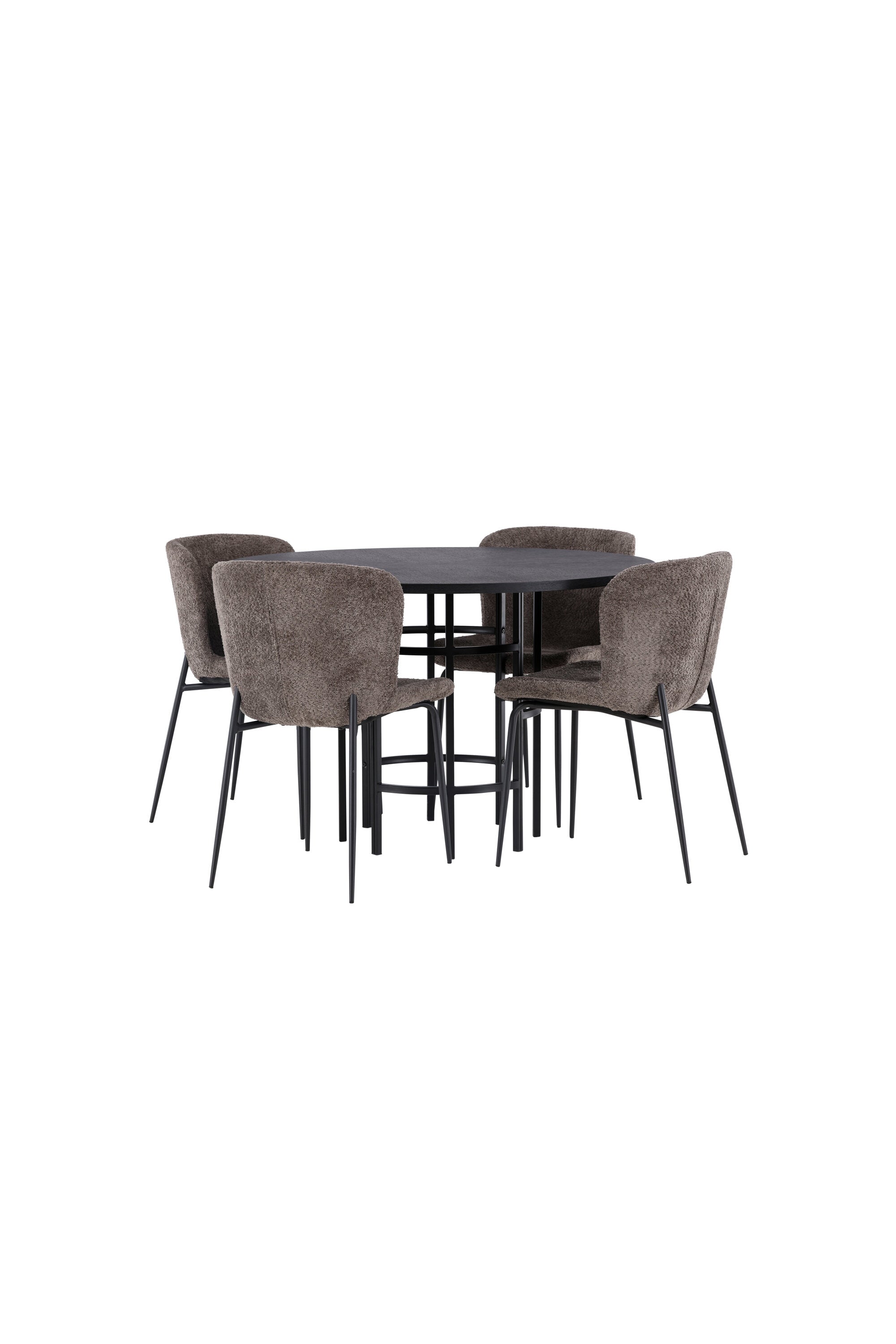 Esszimmerset Copenhagen + Modesto ⌀115cm/4St. in Dunkelbraun / Schwarz präsentiert im Onlineshop von KAQTU Design AG. Esszimmerset ist von Venture Home