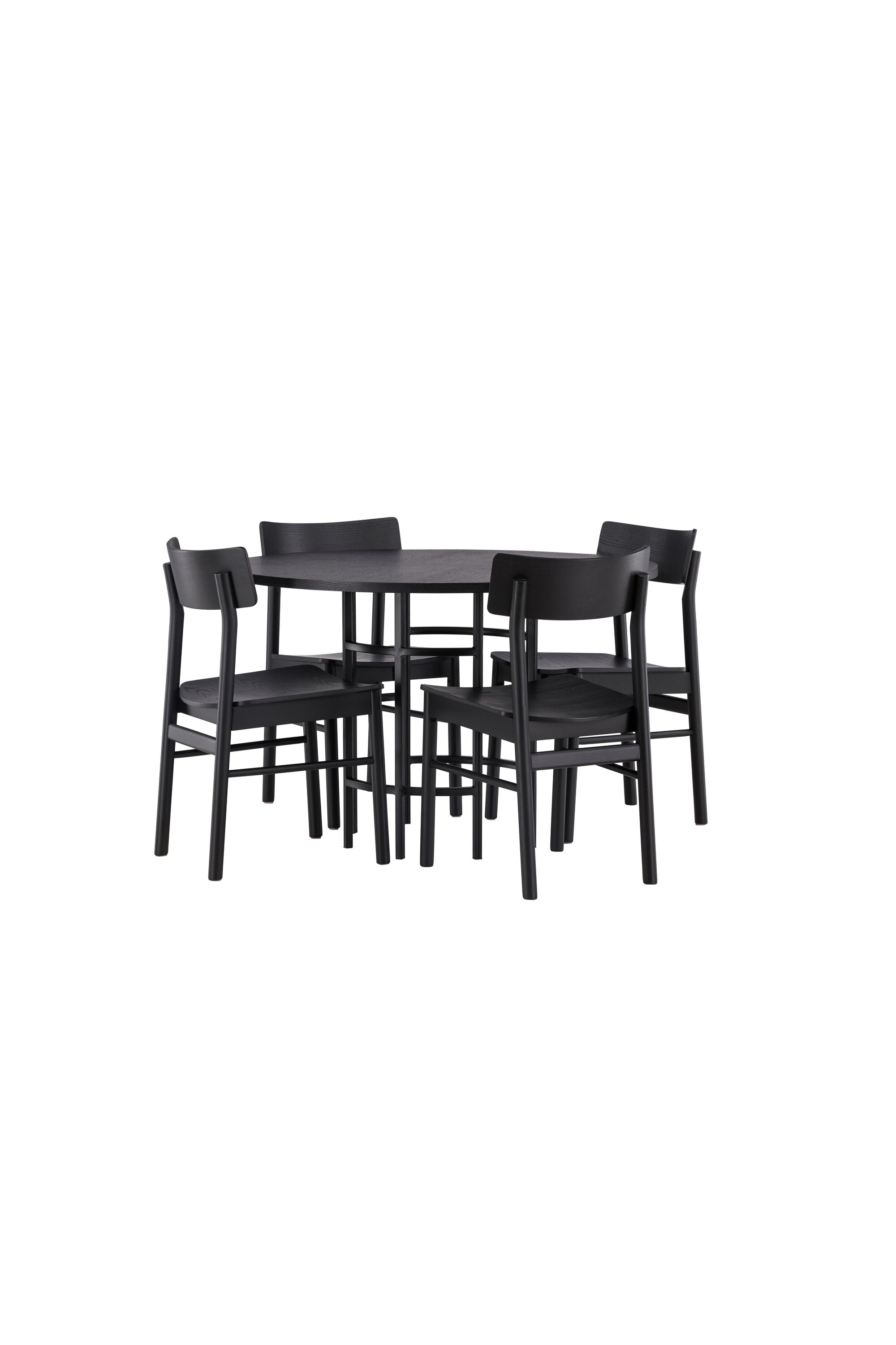 Copenhagen Esstisch + 4 x Montros Esszimmerstuhl in Schwarz präsentiert im Onlineshop von KAQTU Design AG. Esszimmerset ist von Venture Home