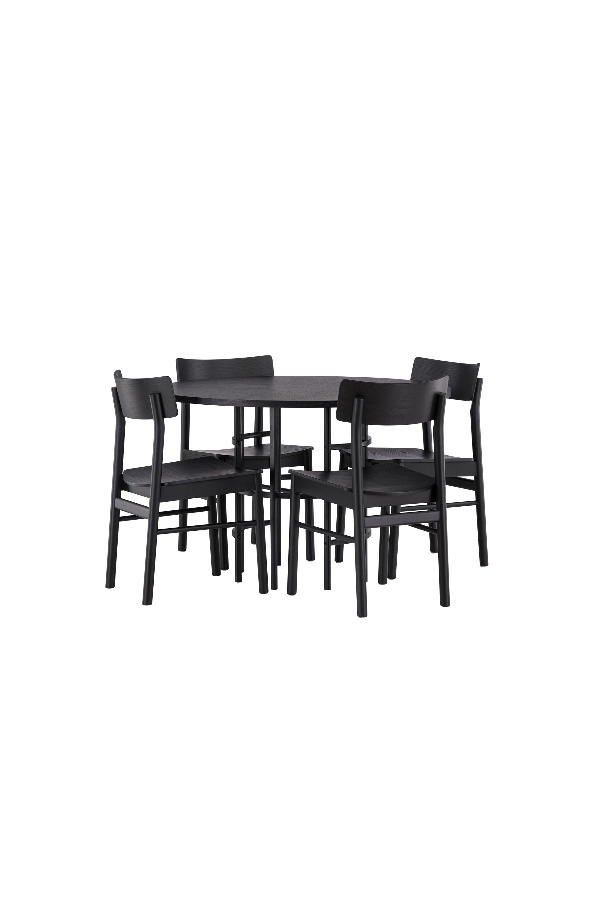 Copenhagen Esstisch + 4 x Montros Esszimmerstuhl in Schwarz präsentiert im Onlineshop von KAQTU Design AG. Esszimmerset ist von Venture Home