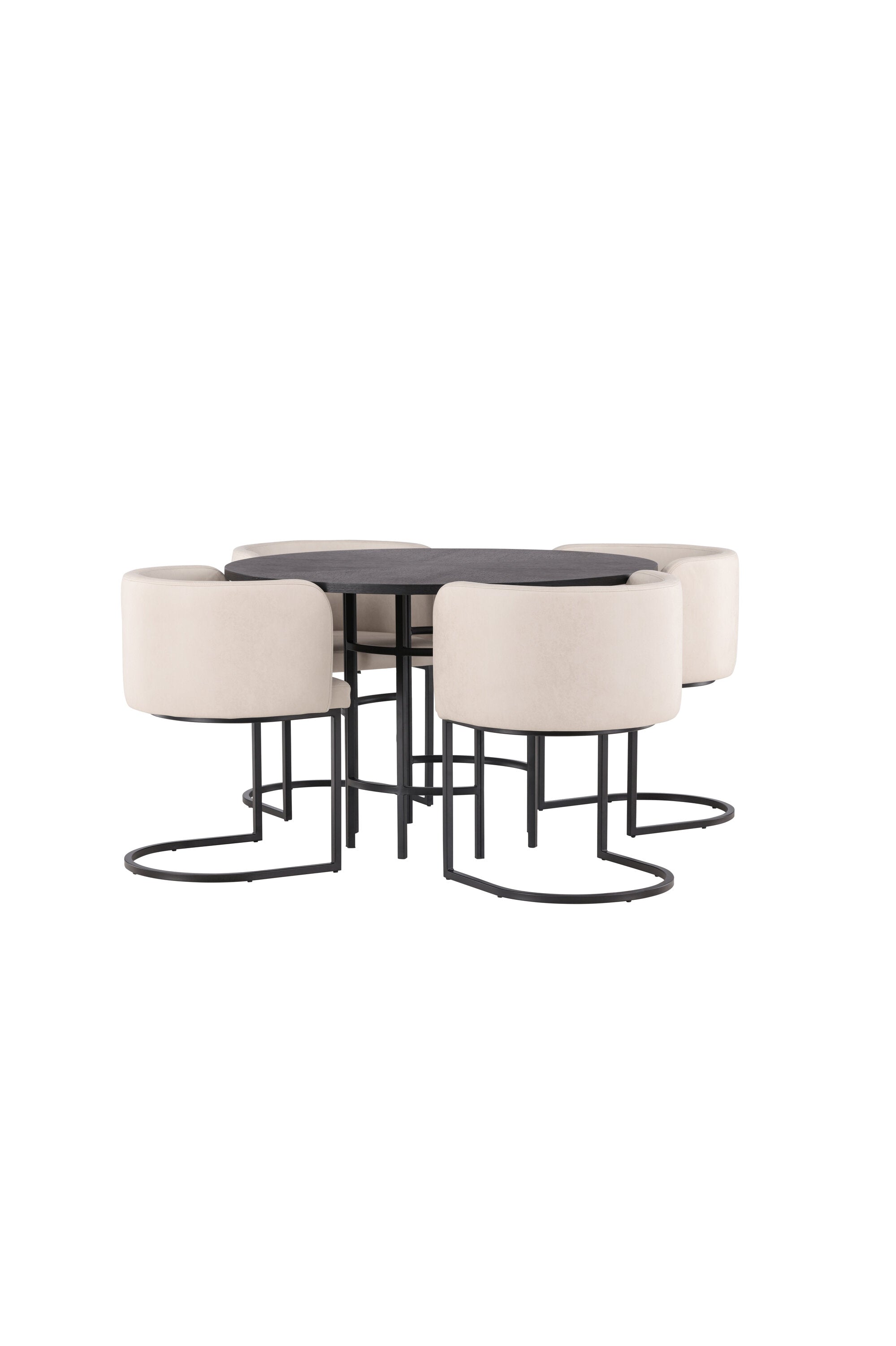Esszimmerset Copenhagen + Simrishamn ⌀115cm/4St. in Beige / Schwarz präsentiert im Onlineshop von KAQTU Design AG. Esszimmerset ist von Venture Home