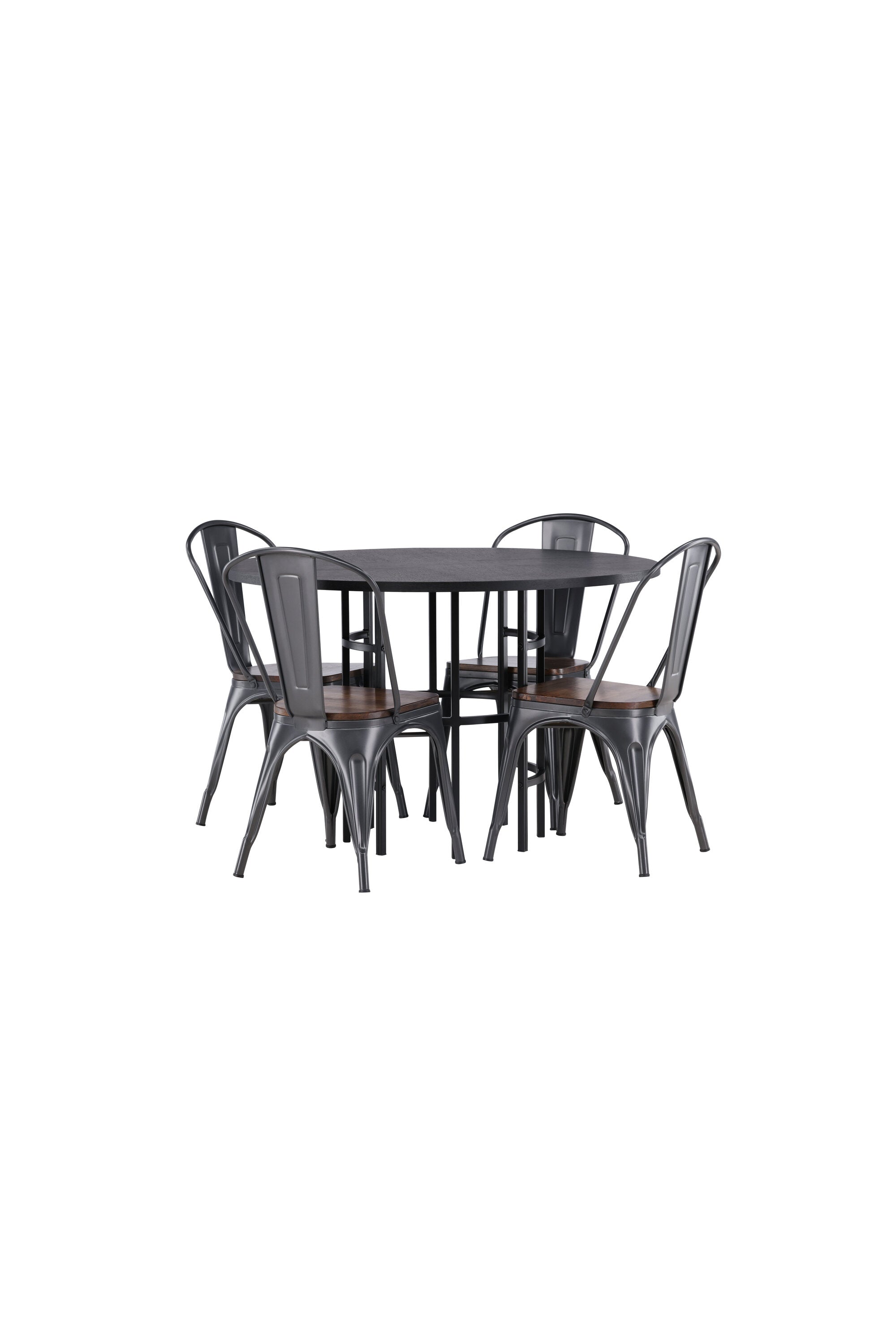 Esszimmerset Copenhagen + Tempe ⌀115cm/4St. in Dunkelgrau / Walnuss präsentiert im Onlineshop von KAQTU Design AG. Esszimmerset ist von Venture Home
