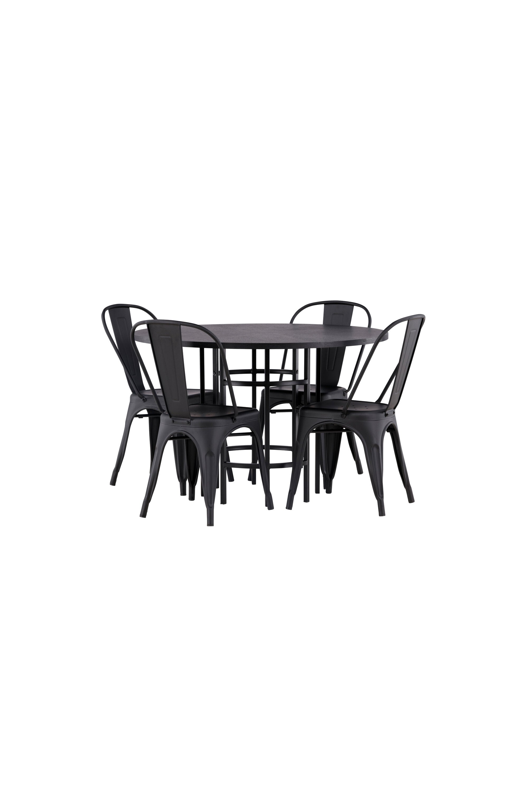 Esszimmerset Copenhagen + Tempe ⌀115cm/4St. in Schwarz präsentiert im Onlineshop von KAQTU Design AG. Esszimmerset ist von Venture Home