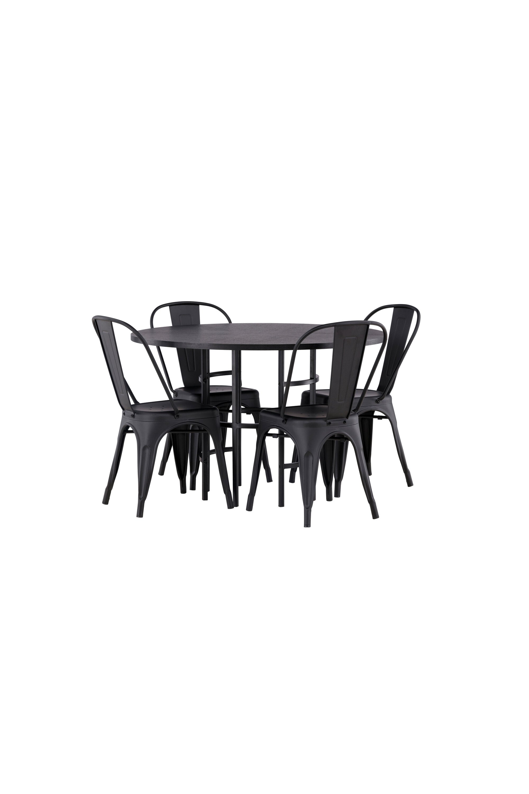 Esszimmerset Copenhagen + Tempe ⌀115cm/4St. in Schwarz präsentiert im Onlineshop von KAQTU Design AG. Esszimmerset ist von Venture Home