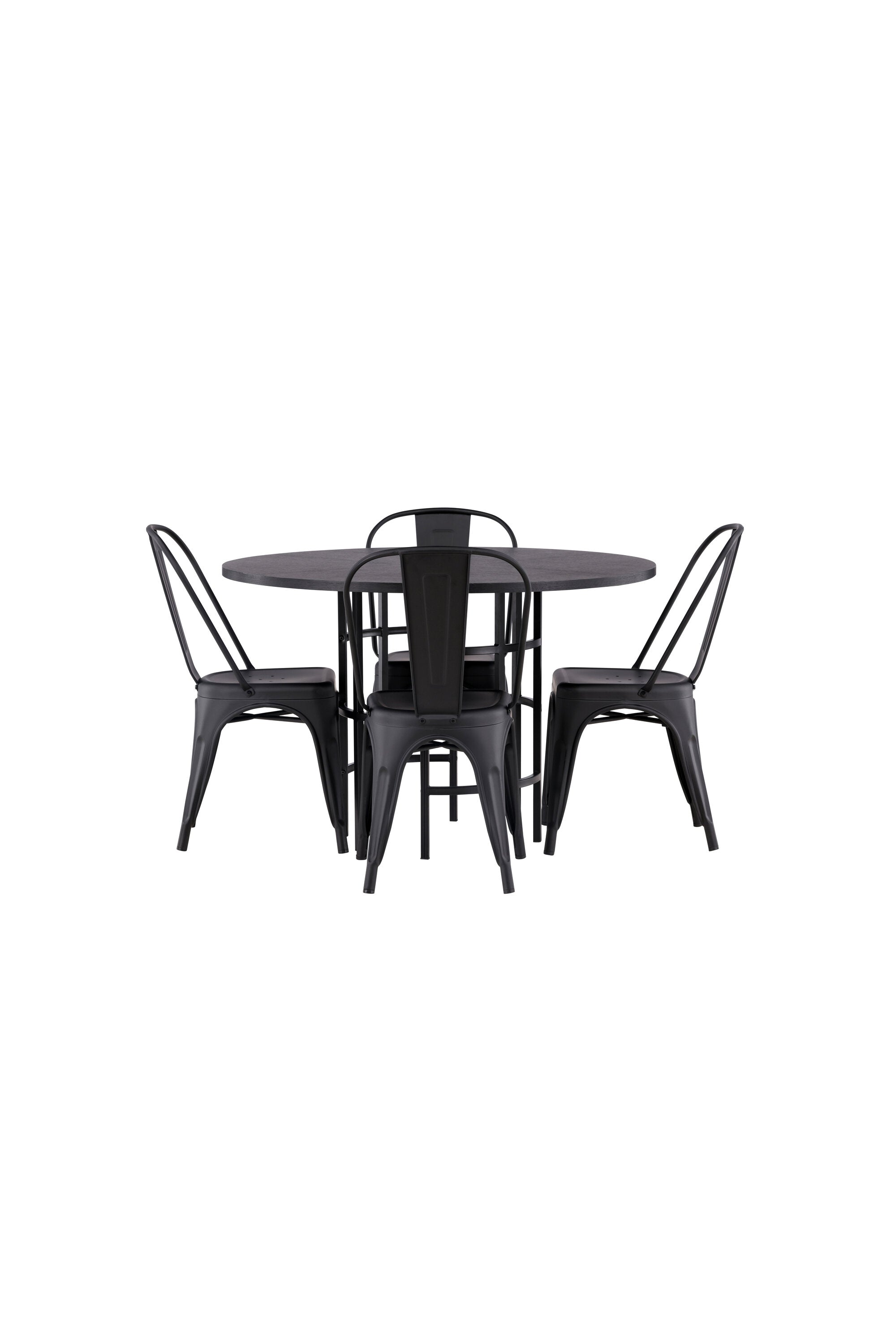 Esszimmerset Copenhagen + Tempe ⌀115cm/4St. in Schwarz präsentiert im Onlineshop von KAQTU Design AG. Esszimmerset ist von Venture Home