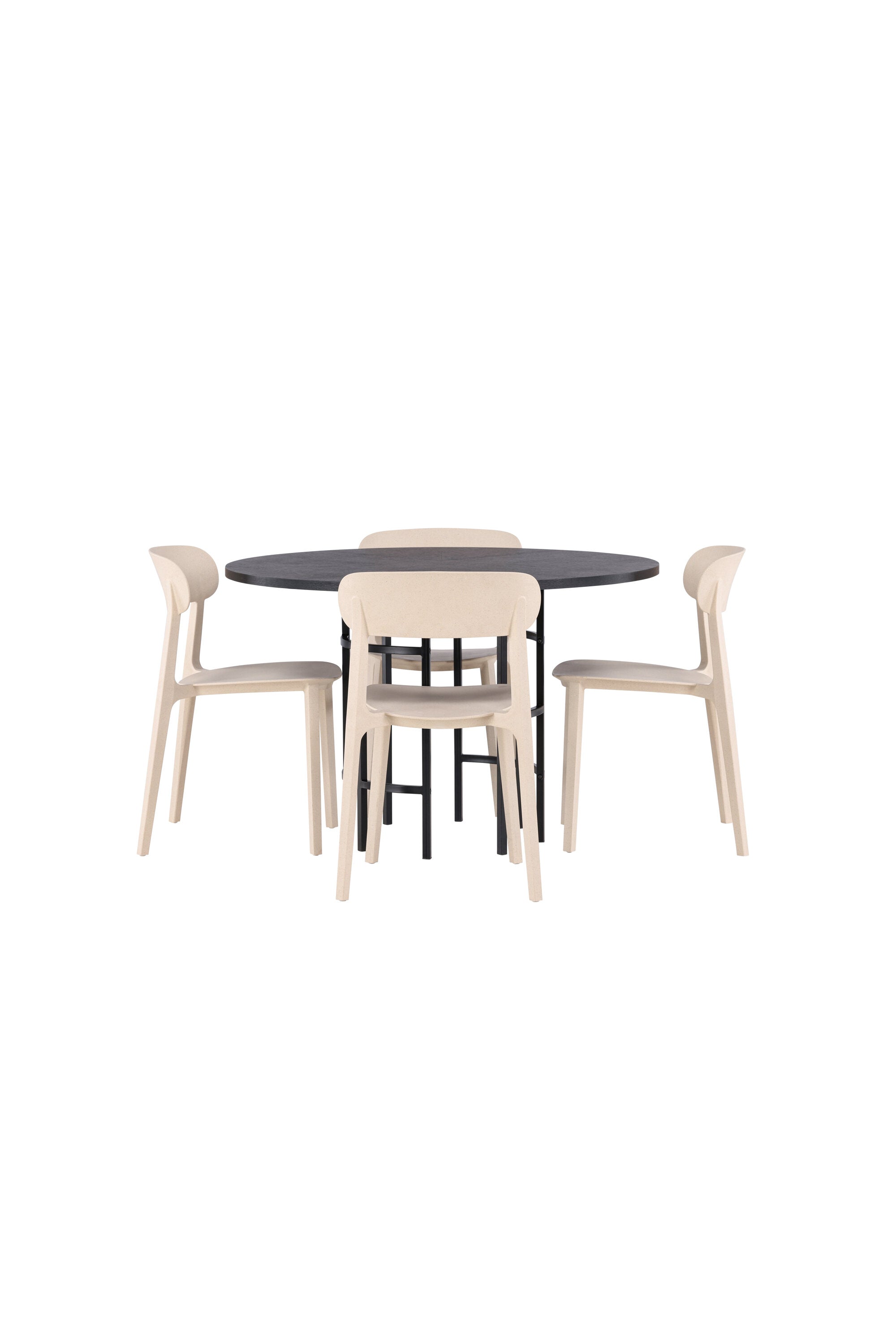 Esszimmerset Copenhagen + Astol ⌀115cm/4St. in Beige präsentiert im Onlineshop von KAQTU Design AG. Esszimmerset ist von Venture Home