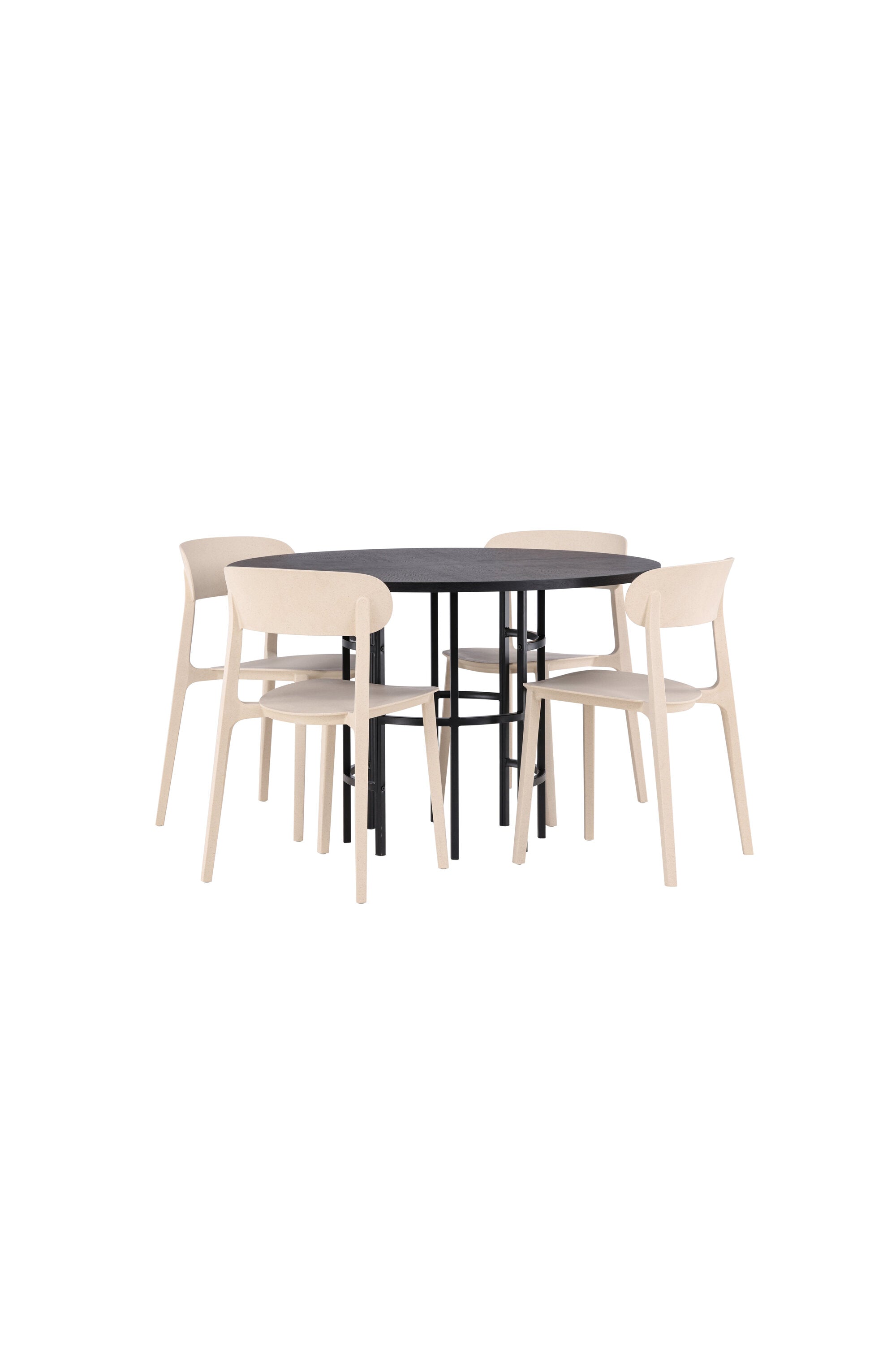 Esszimmerset Copenhagen + Astol ⌀115cm/4St. in Beige präsentiert im Onlineshop von KAQTU Design AG. Esszimmerset ist von Venture Home