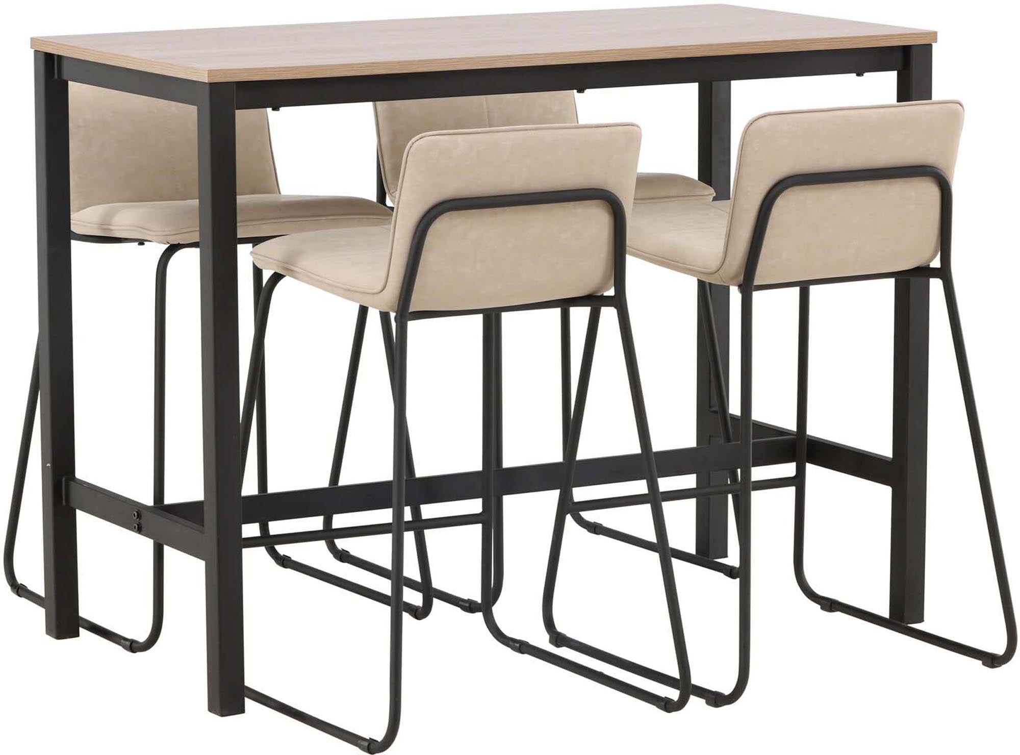 Erleben Sie das stilvolle Camden Barset + Bisbee 120cm/4St. von Venture Home – ideal für gesellige Runden in Ihrer Küche oder Essbereich.