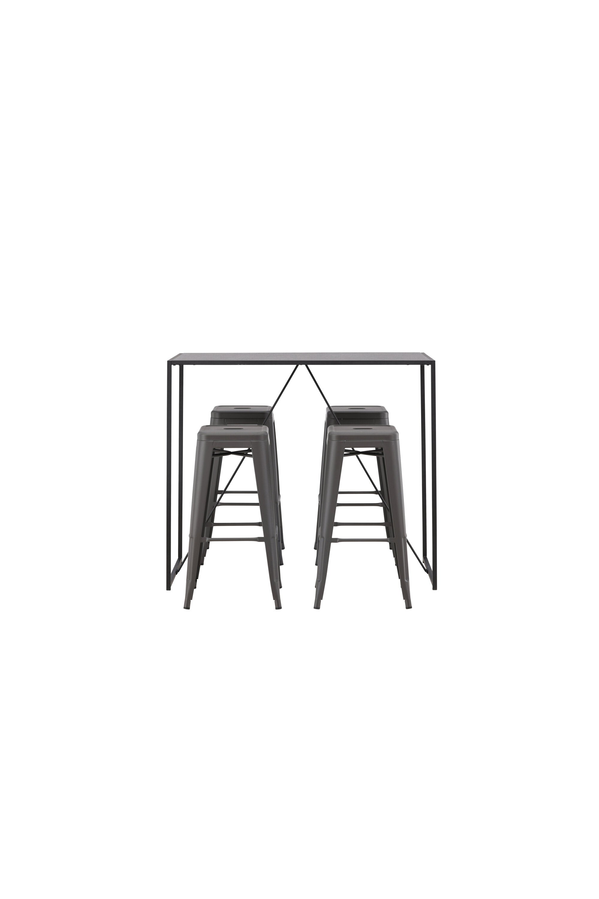 Brea Barset + Tempe 120cm/4St. in Dunkelgrau präsentiert im Onlineshop von KAQTU Design AG. Bartischset ist von Venture Home