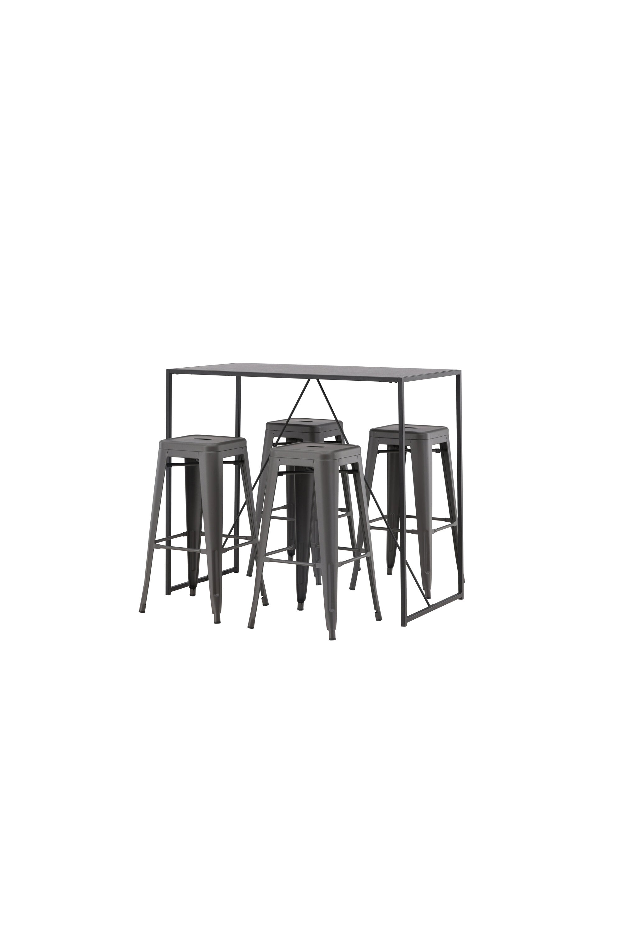 Brea Barset + Tempe 120cm/4St. in Dunkelgrau präsentiert im Onlineshop von KAQTU Design AG. Bartischset ist von Venture Home