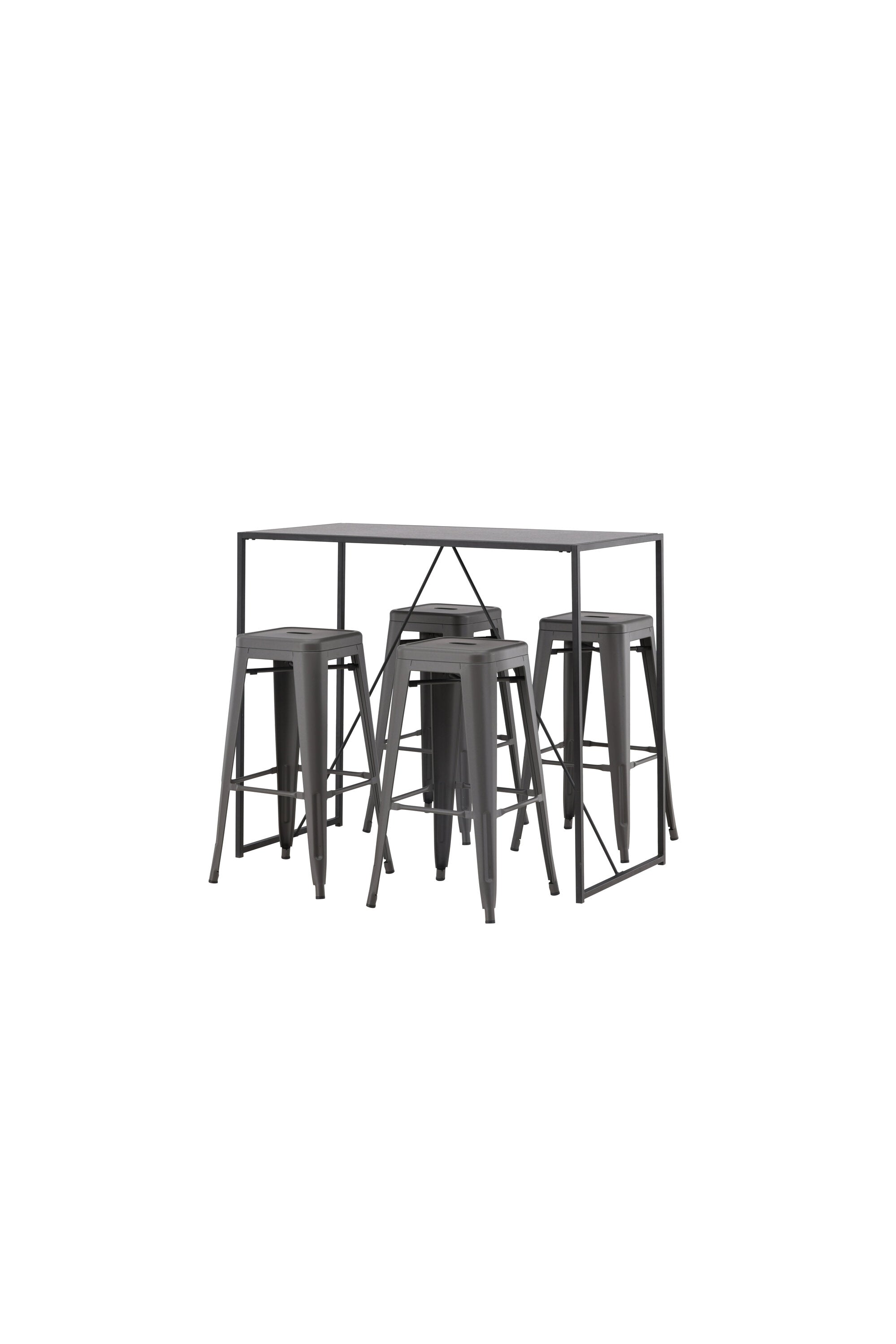 Brea Barset + Tempe 120cm/4St. in Dunkelgrau präsentiert im Onlineshop von KAQTU Design AG. Bartischset ist von Venture Home