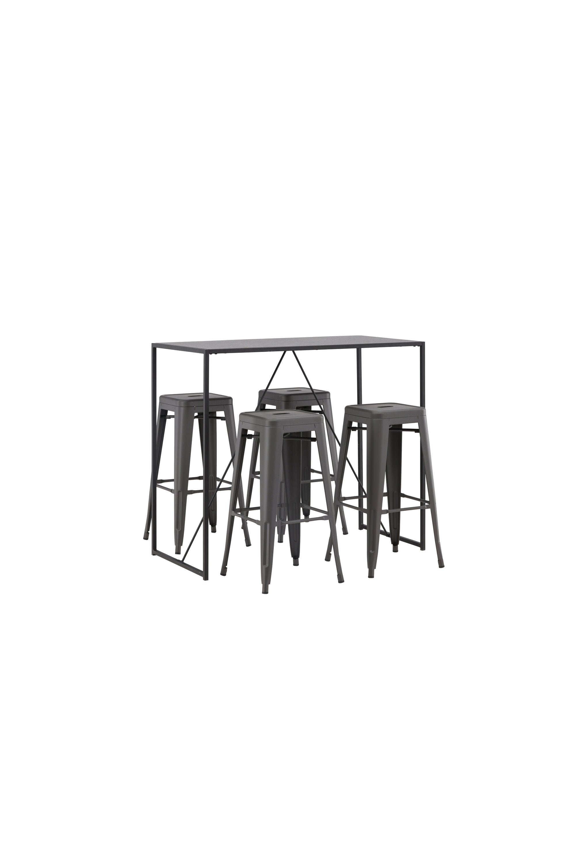 Brea Barset + Tempe 120cm/4St. in Dunkelgrau präsentiert im Onlineshop von KAQTU Design AG. Bartischset ist von Venture Home