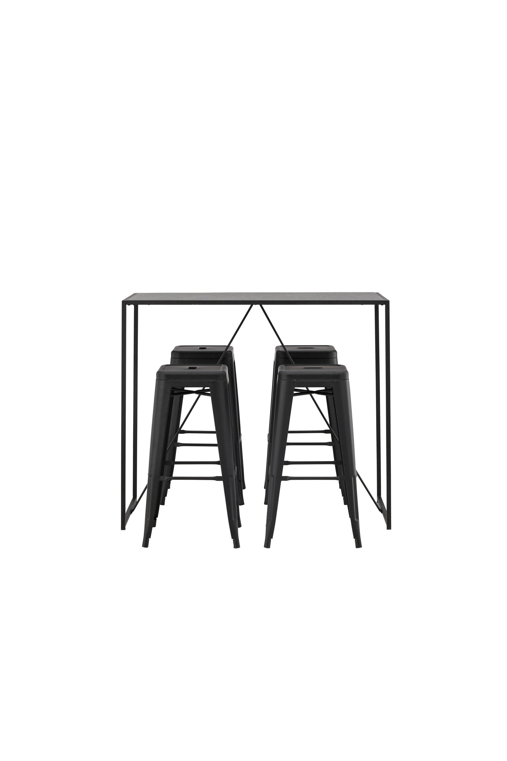 Brea Barset + Tempe 120cm/4St. in Schwarz präsentiert im Onlineshop von KAQTU Design AG. Bartischset ist von Venture Home