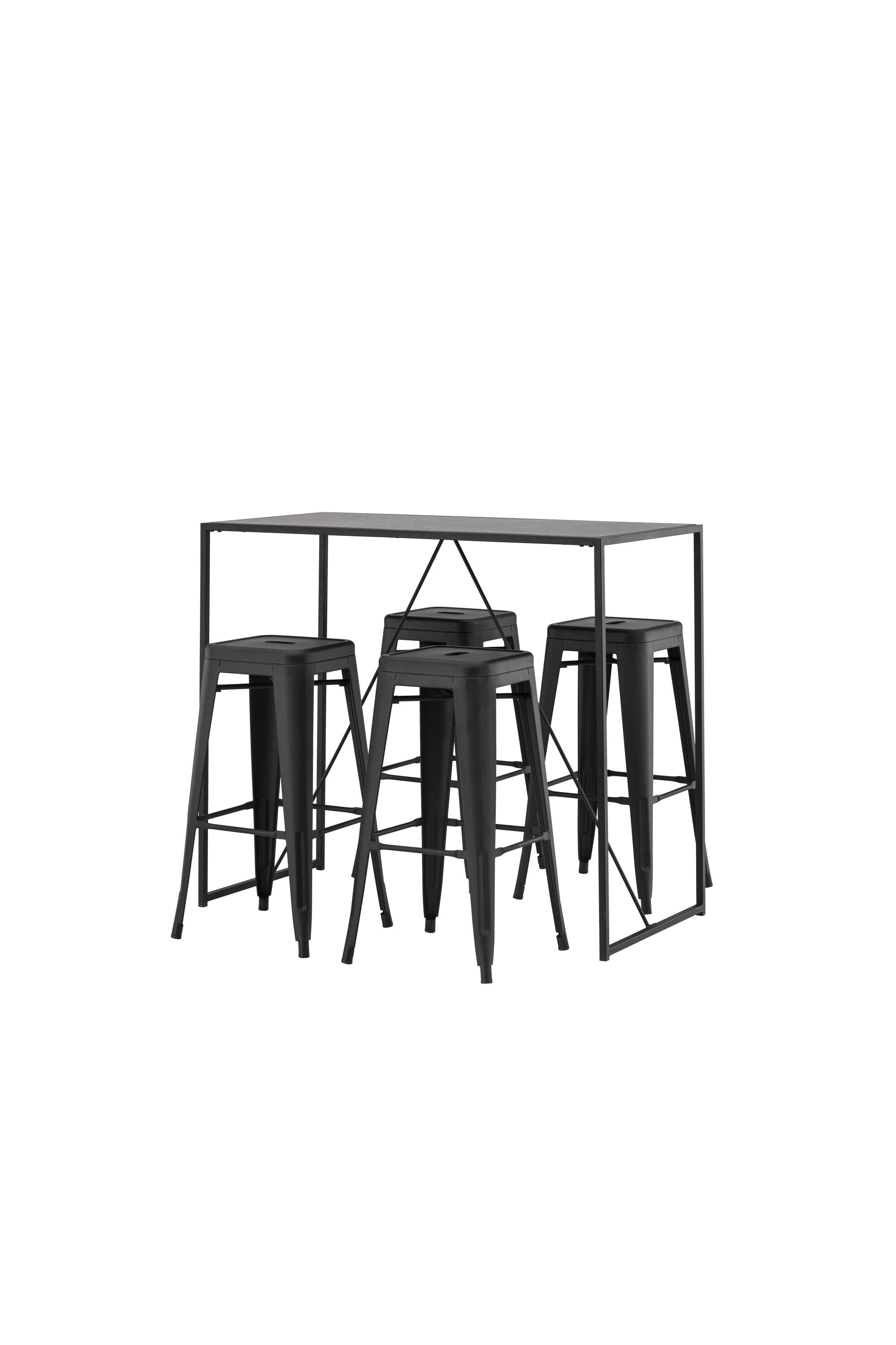 Brea Barset + Tempe 120cm/4St. in Schwarz präsentiert im Onlineshop von KAQTU Design AG. Bartischset ist von Venture Home
