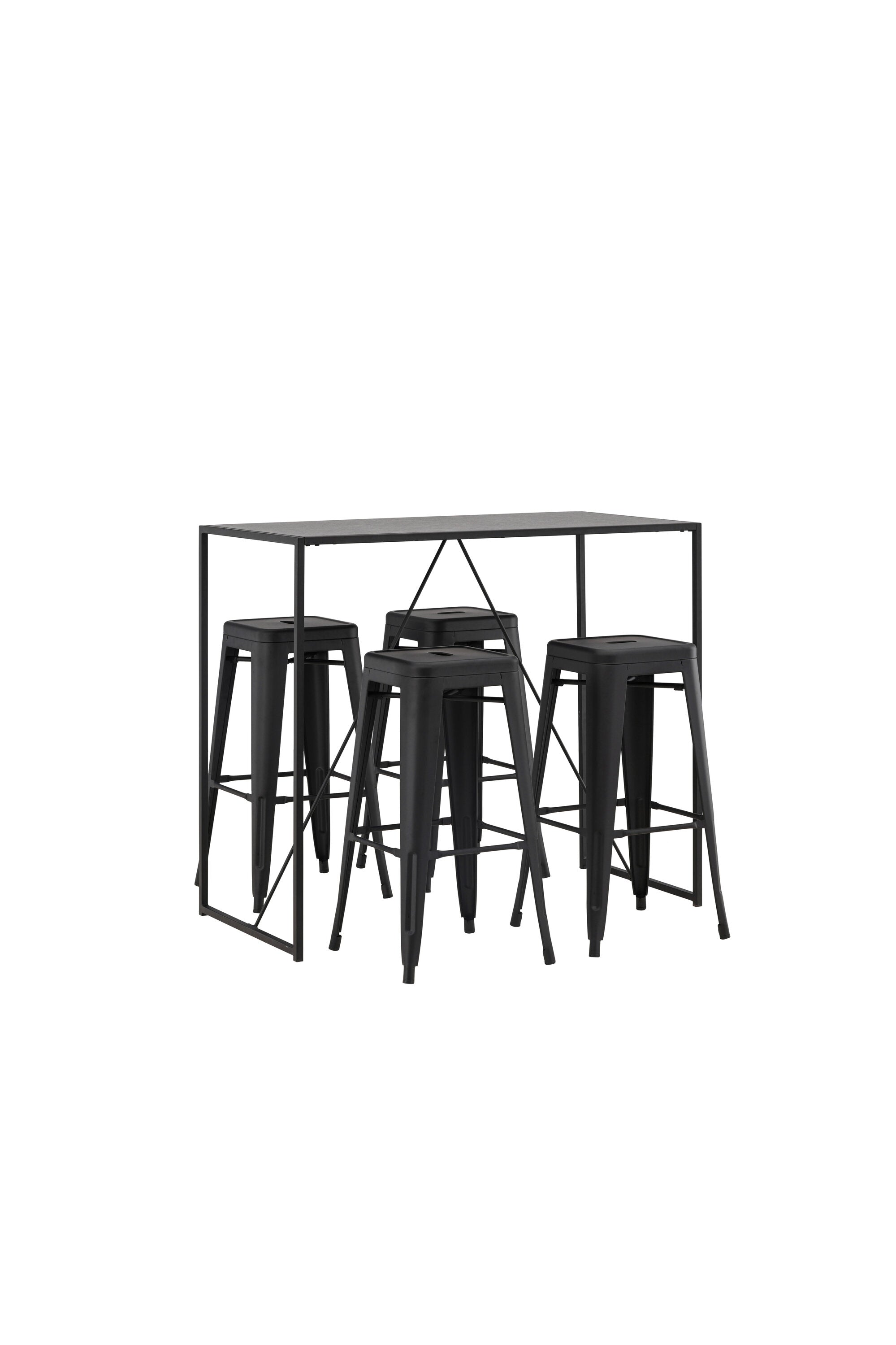 Brea Barset + Tempe 120cm/4St. in Schwarz präsentiert im Onlineshop von KAQTU Design AG. Bartischset ist von Venture Home