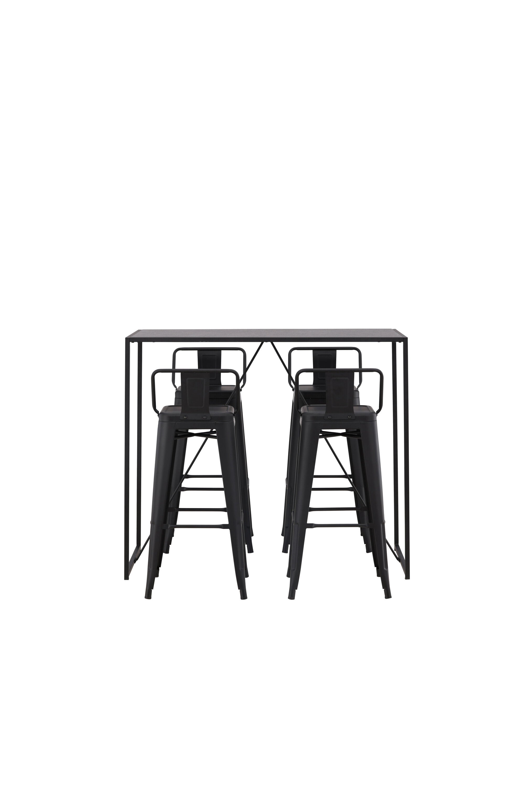 Brea Barset + Tempe Flat 120cm/4St. in Schwarz präsentiert im Onlineshop von KAQTU Design AG. Bartischset ist von Venture Home