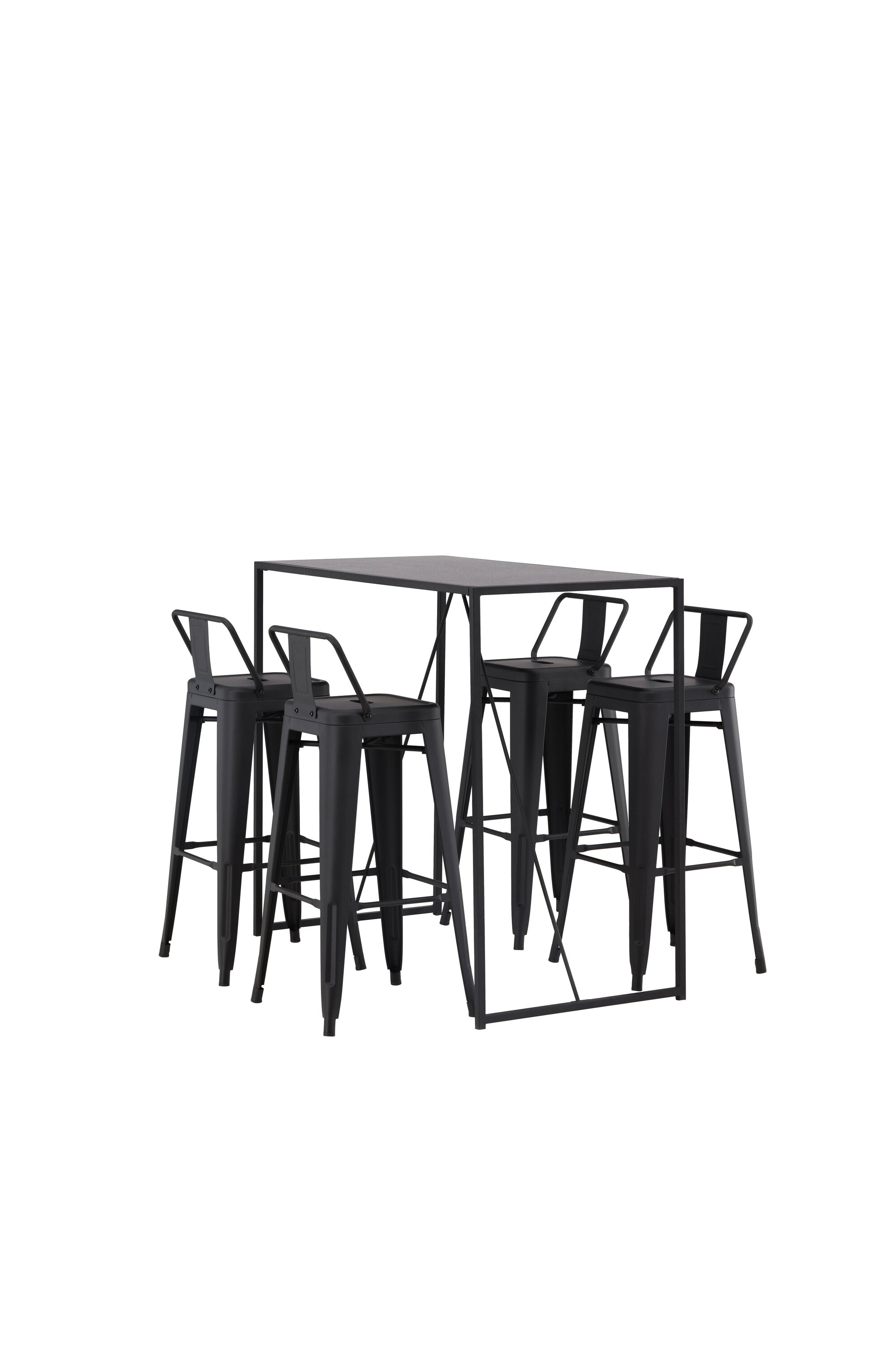 Brea Barset + Tempe Flat 120cm/4St. in Schwarz präsentiert im Onlineshop von KAQTU Design AG. Bartischset ist von Venture Home