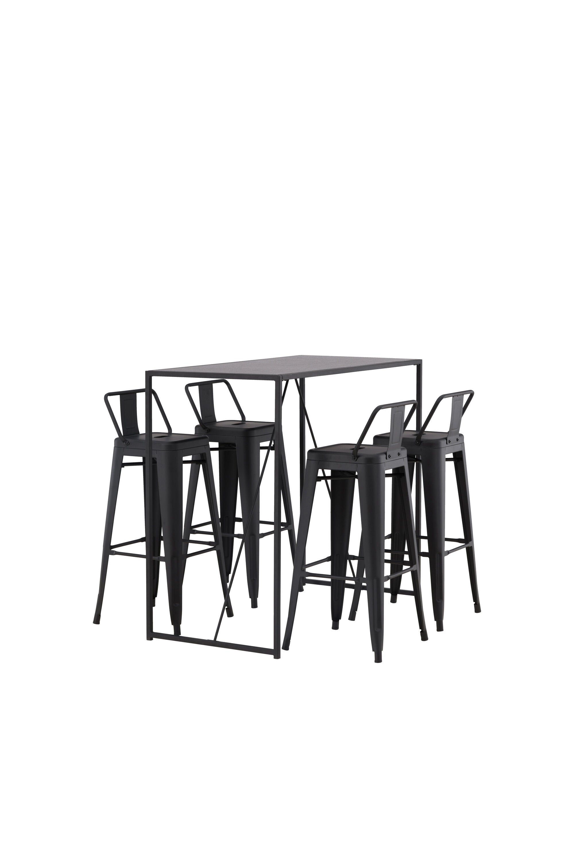 Brea Barset + Tempe Flat 120cm/4St. in Schwarz präsentiert im Onlineshop von KAQTU Design AG. Bartischset ist von Venture Home