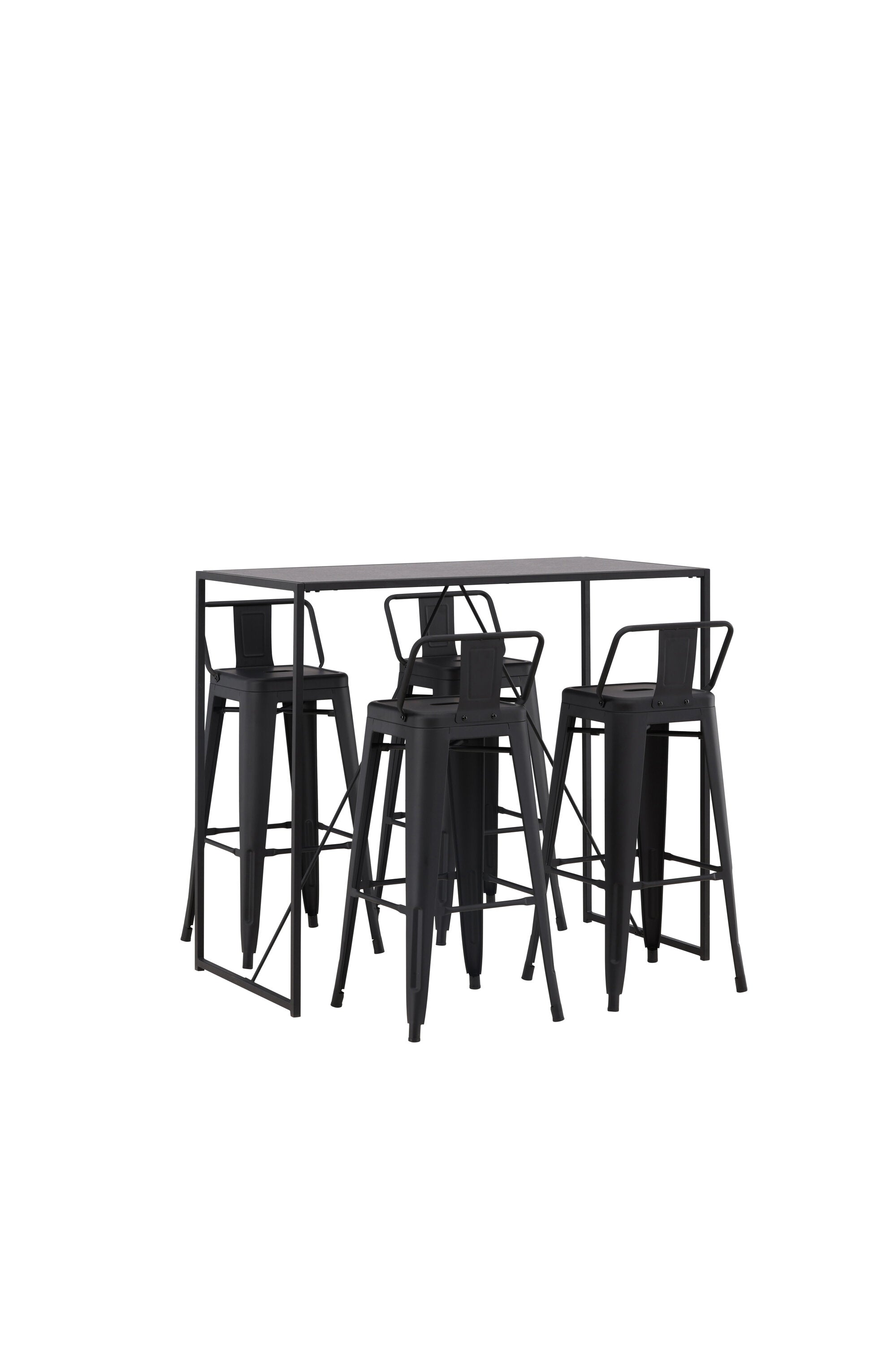 Brea Barset + Tempe Flat 120cm/4St. in Schwarz präsentiert im Onlineshop von KAQTU Design AG. Bartischset ist von Venture Home