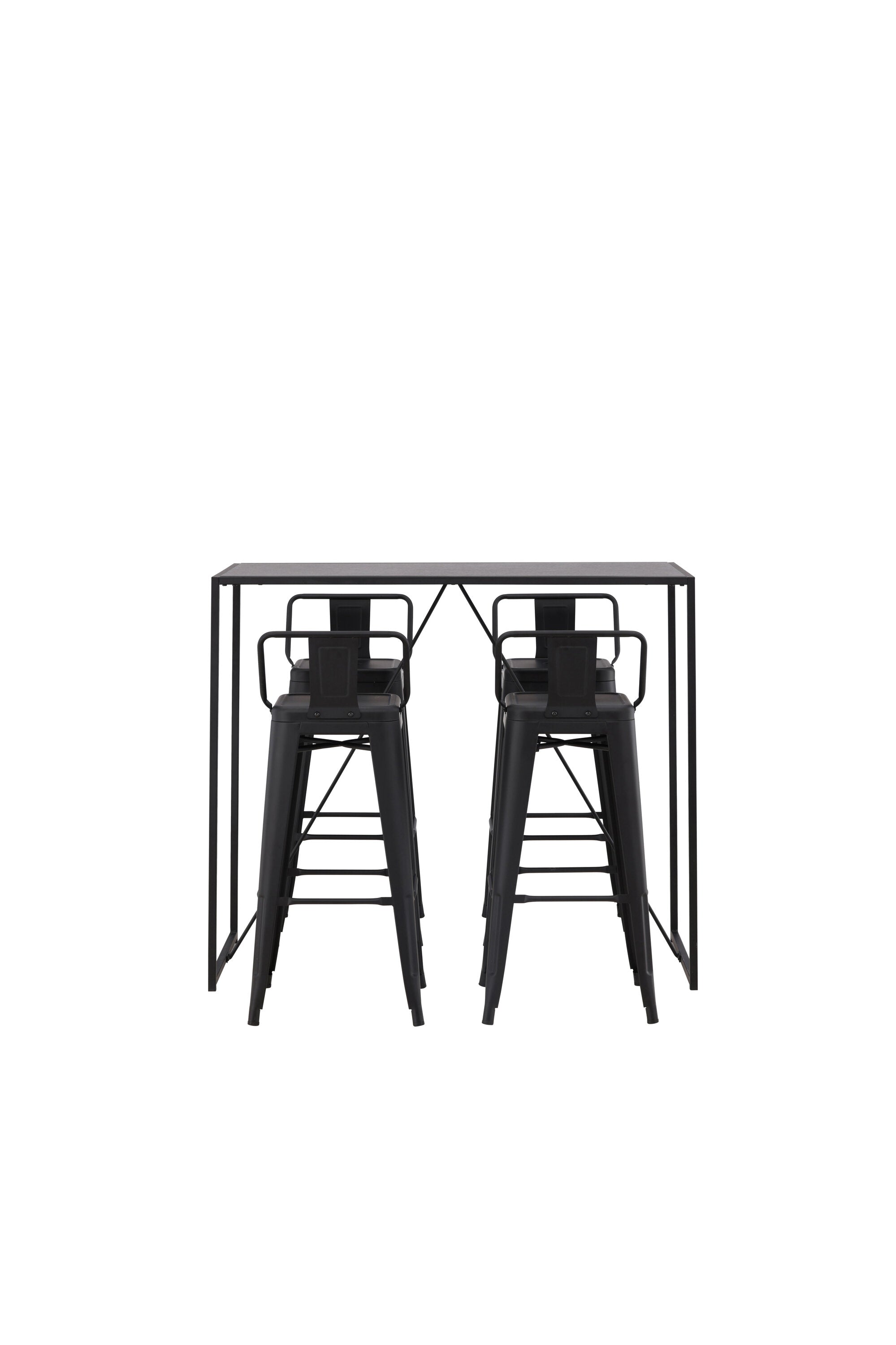 Brea Barset + Tempe Flat 120cm/4St. in Schwarz präsentiert im Onlineshop von KAQTU Design AG. Bartischset ist von Venture Home