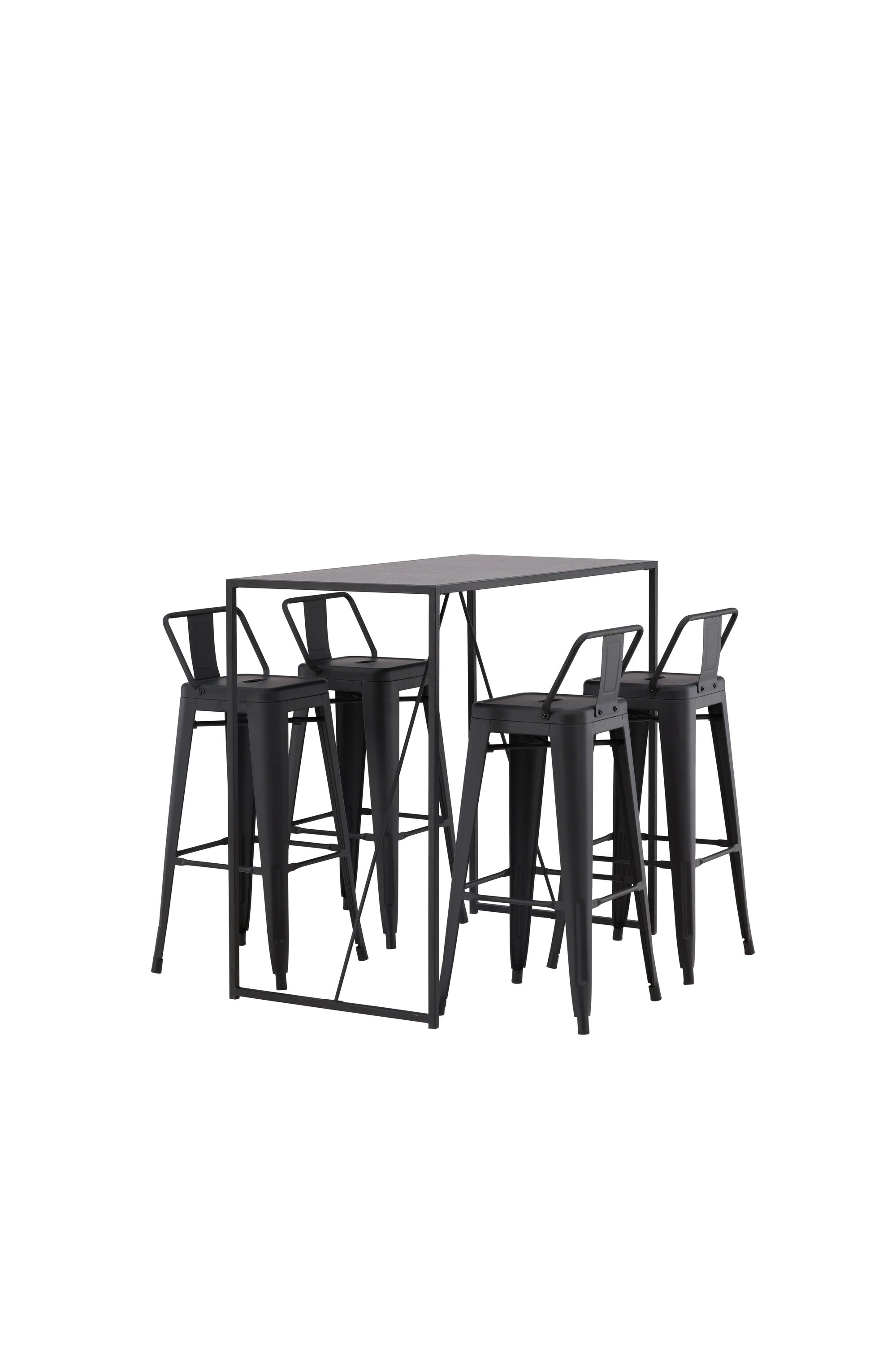 Brea Barset + Tempe Flat 120cm/4St. in Schwarz präsentiert im Onlineshop von KAQTU Design AG. Bartischset ist von Venture Home