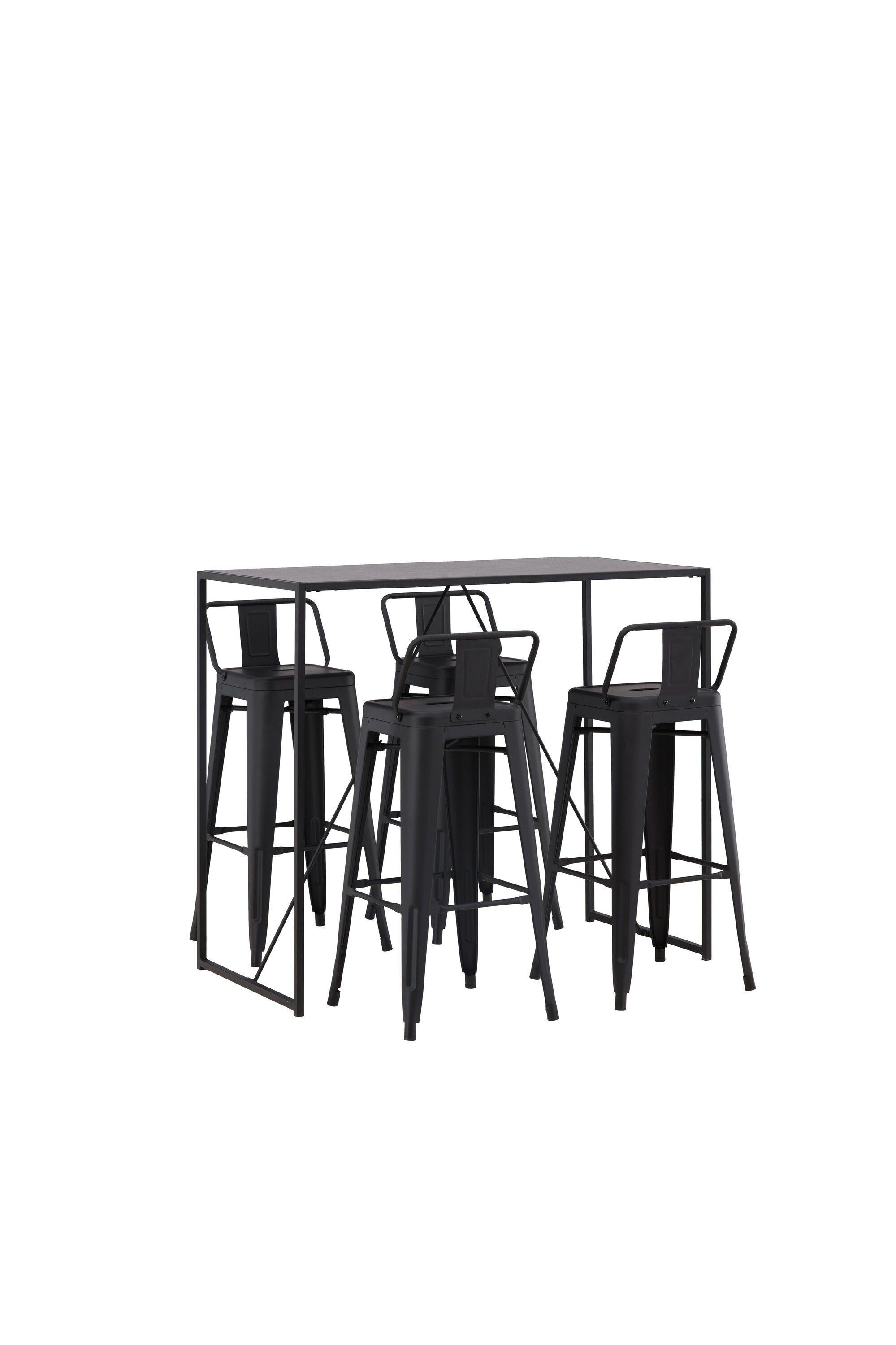Brea Barset + Tempe Flat 120cm/4St. in Schwarz präsentiert im Onlineshop von KAQTU Design AG. Bartischset ist von Venture Home