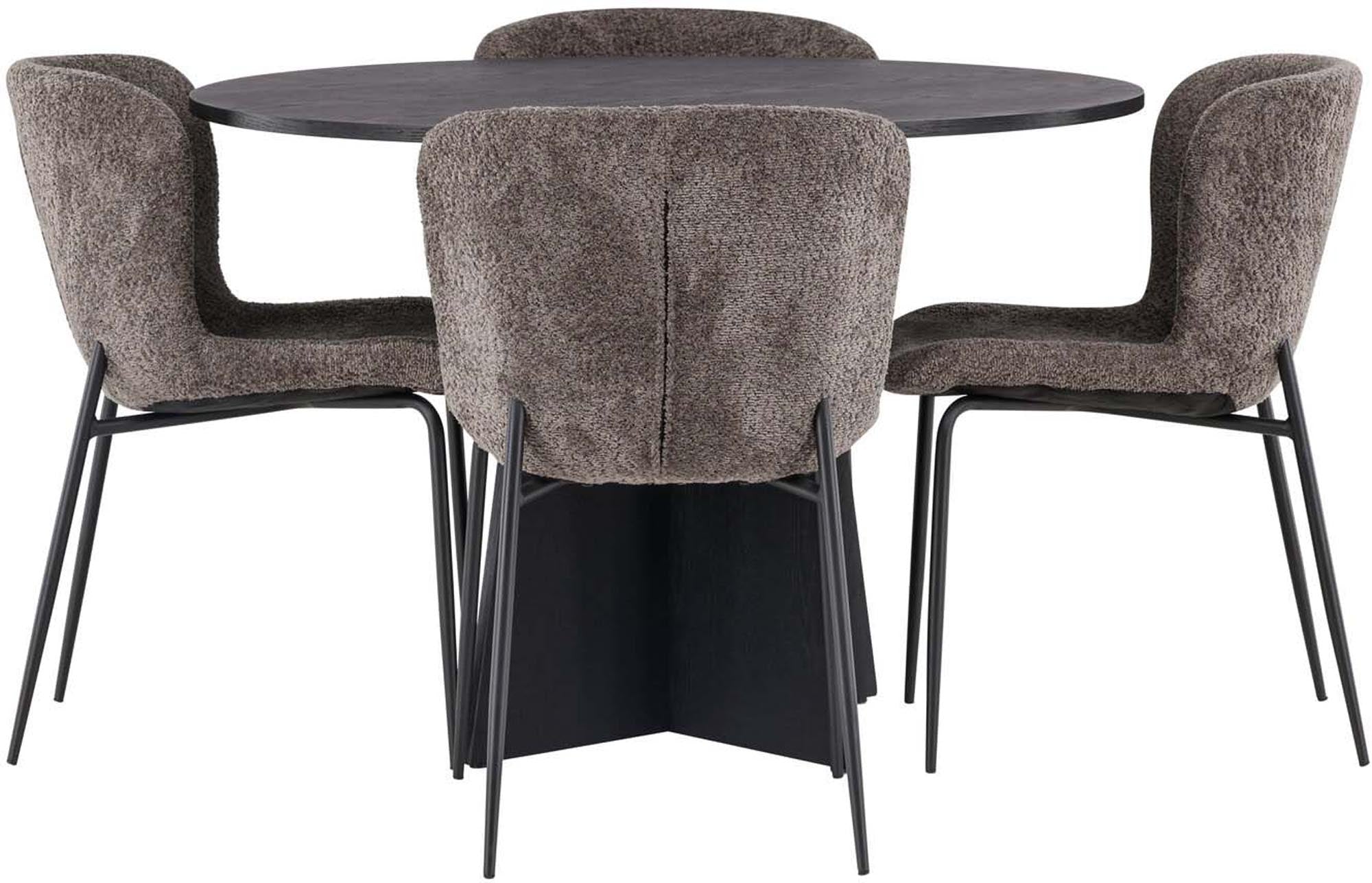 Entdecken Sie das Bootcut Esszimmerset + Modesto von Venture Home: moderner runder Esstisch und stilvolle Esszimmerstühle für Ihr Zuhause.