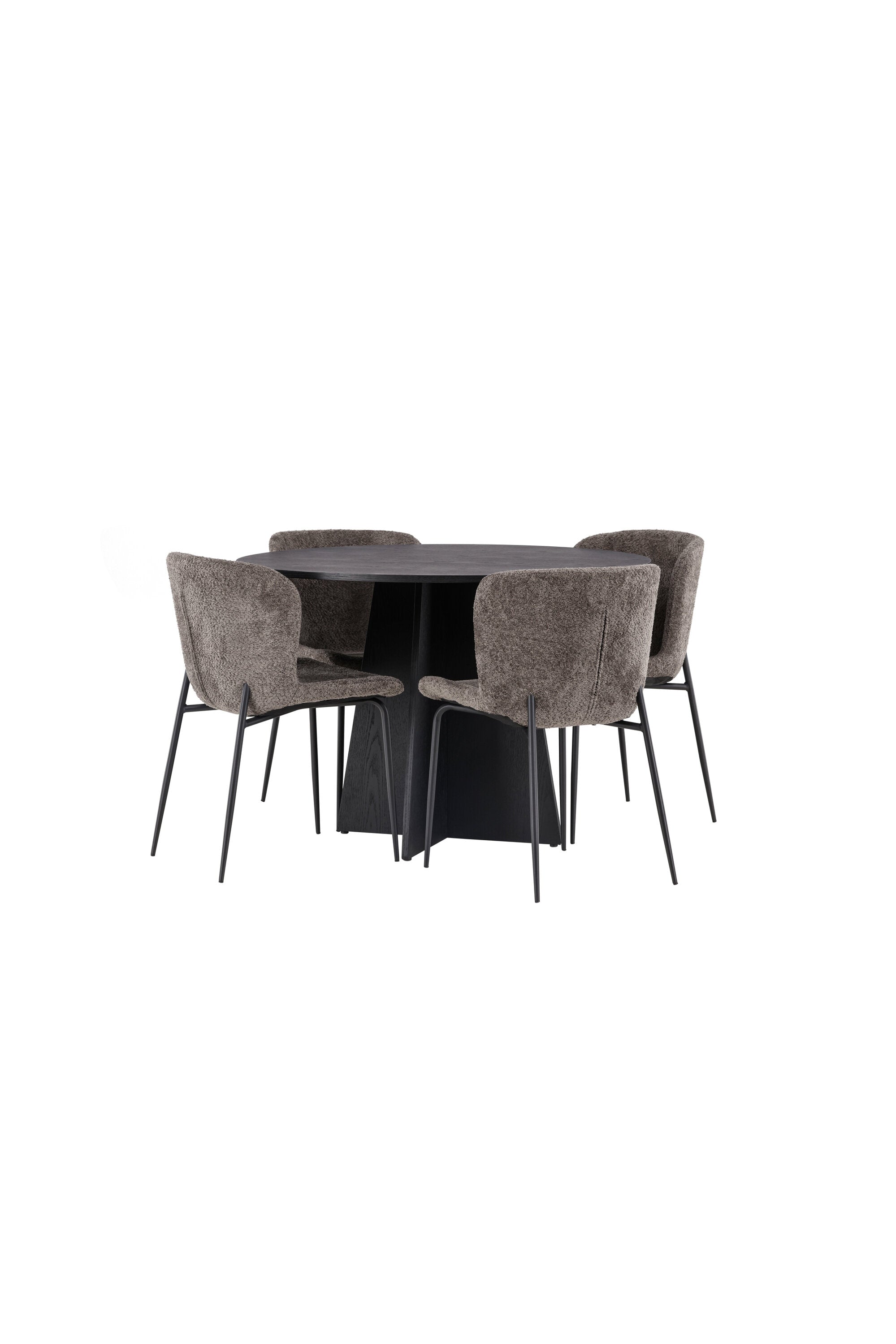 Bootcut Esszimmerset + Modesto ⌀110cm/4St. in Beige, Schwarz präsentiert im Onlineshop von KAQTU Design AG. Esszimmerset ist von Venture Home