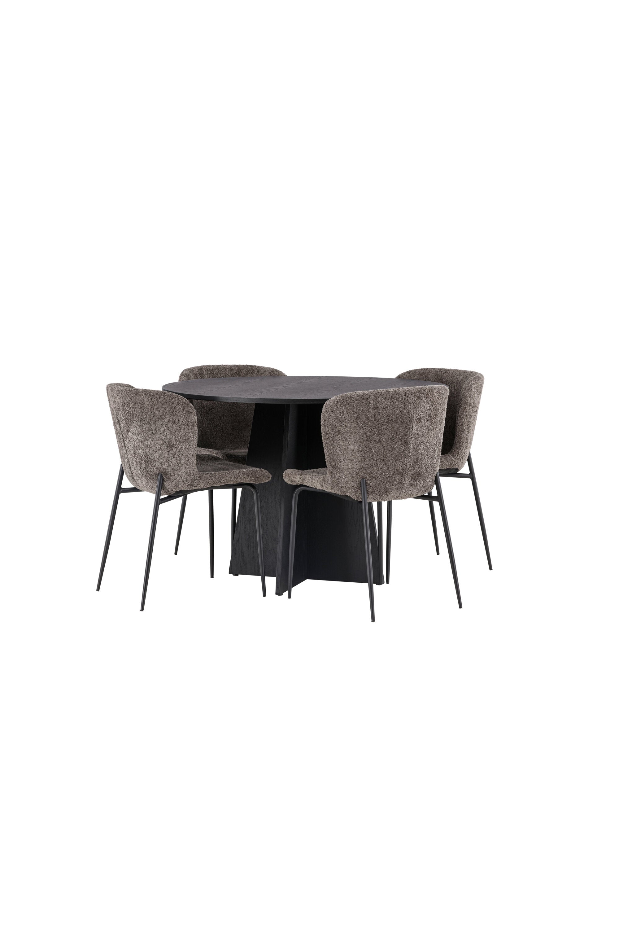 Bootcut Esszimmerset + Modesto ⌀110cm/4St. in Beige, Schwarz präsentiert im Onlineshop von KAQTU Design AG. Esszimmerset ist von Venture Home