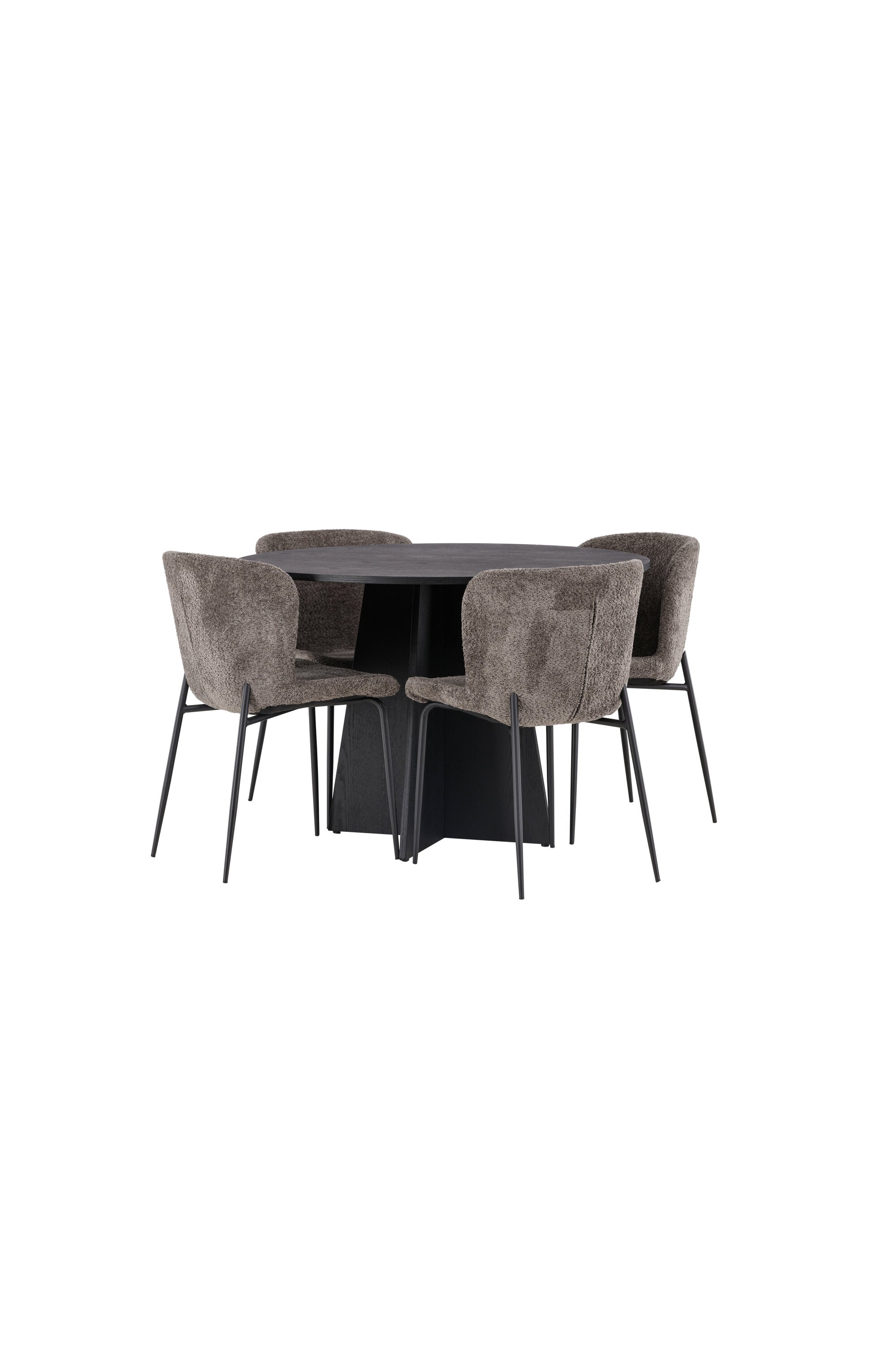 Bootcut Esszimmerset + Modesto ⌀110cm/4St. in Beige, Schwarz präsentiert im Onlineshop von KAQTU Design AG. Esszimmerset ist von Venture Home
