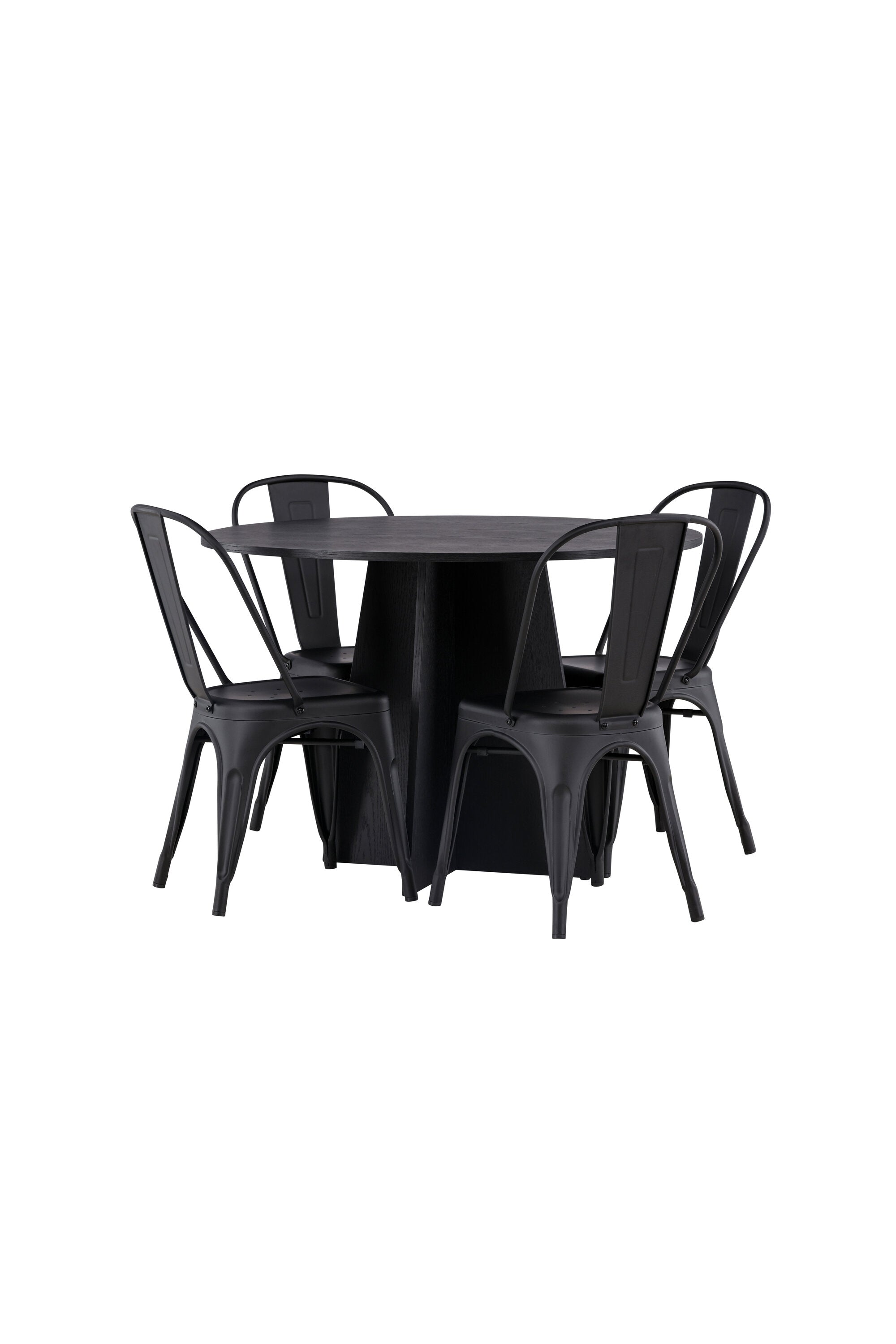 Bootcut Esszimmerset + Tempe ⌀110cm/4St. in Schwarz präsentiert im Onlineshop von KAQTU Design AG. Esszimmerset ist von Venture Home