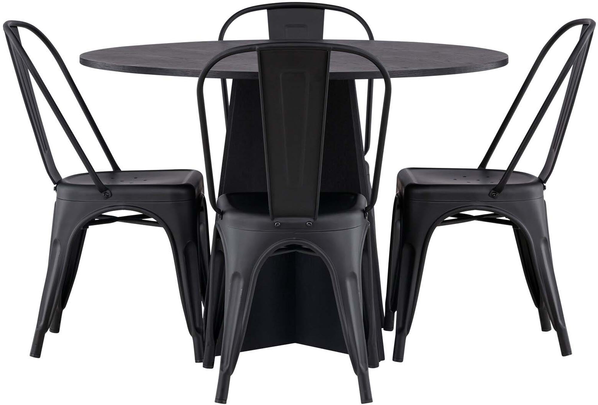 Venture Home Bootcut Set: Runder Tisch mit 4 stilvollen Stühlen.